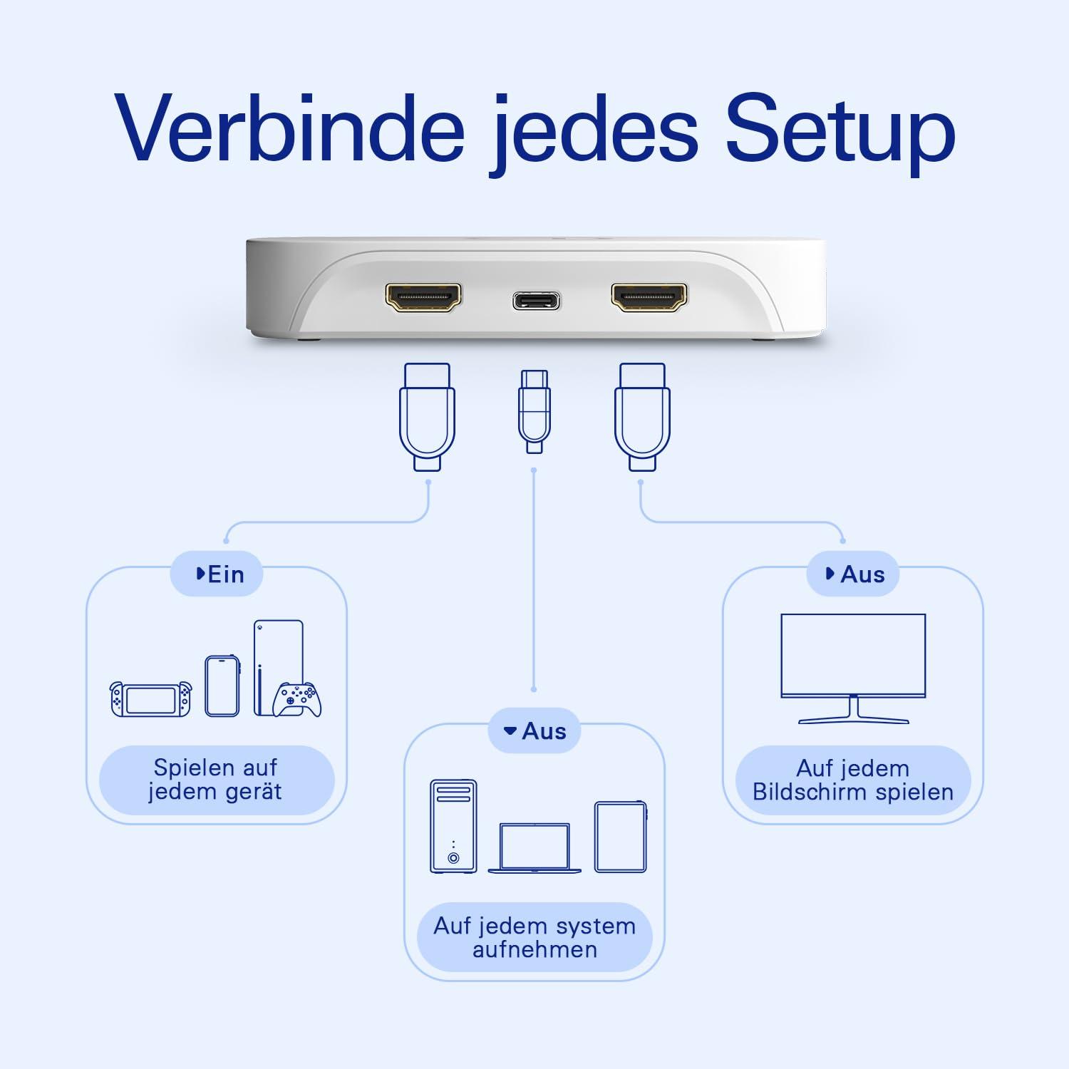 Elgato Game Capture Neo – Kaasaskantav USB-kaptureerimiskaart 4K60 HDR läbilaskega, 1080p60 video salvestus – PS5/Xbox/Switch/iPhone – OBS, Quicktime jt. – Plug & Play, ühilduv sülearvuti, PC, Mac, iPadiga – lisavaade