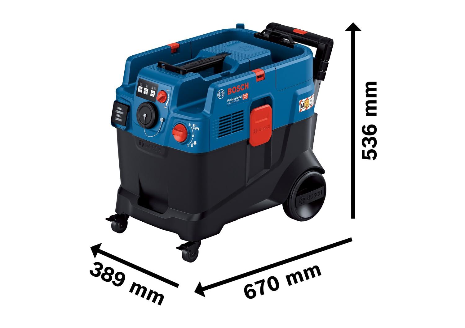 Bosch Professional tolmuimeja GAS 12-40 MA (1200 W, automaatne filtripuhastus (AFC), sisaldab põhifiltrit, voolikut, kombitööriista adapterit, kombiharjaotsikut) – lisavaade