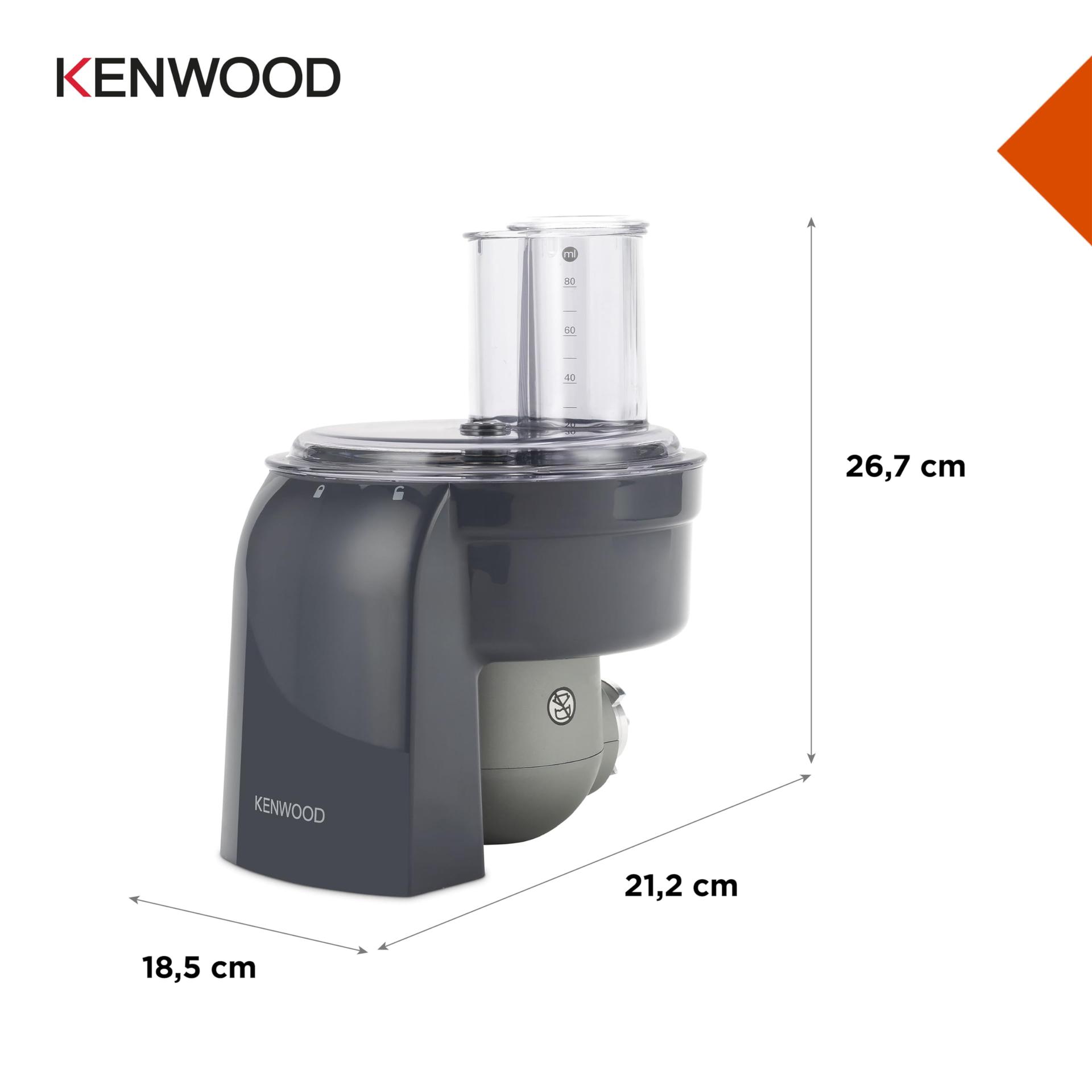 Kenwood KAX400PL kuubikutelõikur – lisavarustus Kenwood köögimasinatele, sobib kõikidele Chef mudelitele, hall – kasutusnäide