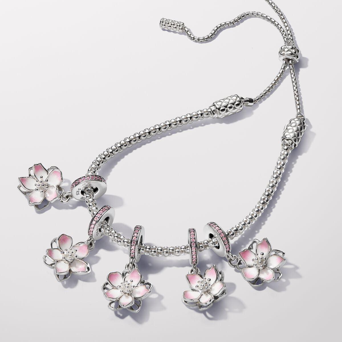 PANDORA Moments kirsiblossomi amulett-hõlka Sterling hõbedast tsirkooniaga, sobib Moments käevõrudega, 790667C01 – lisavaade