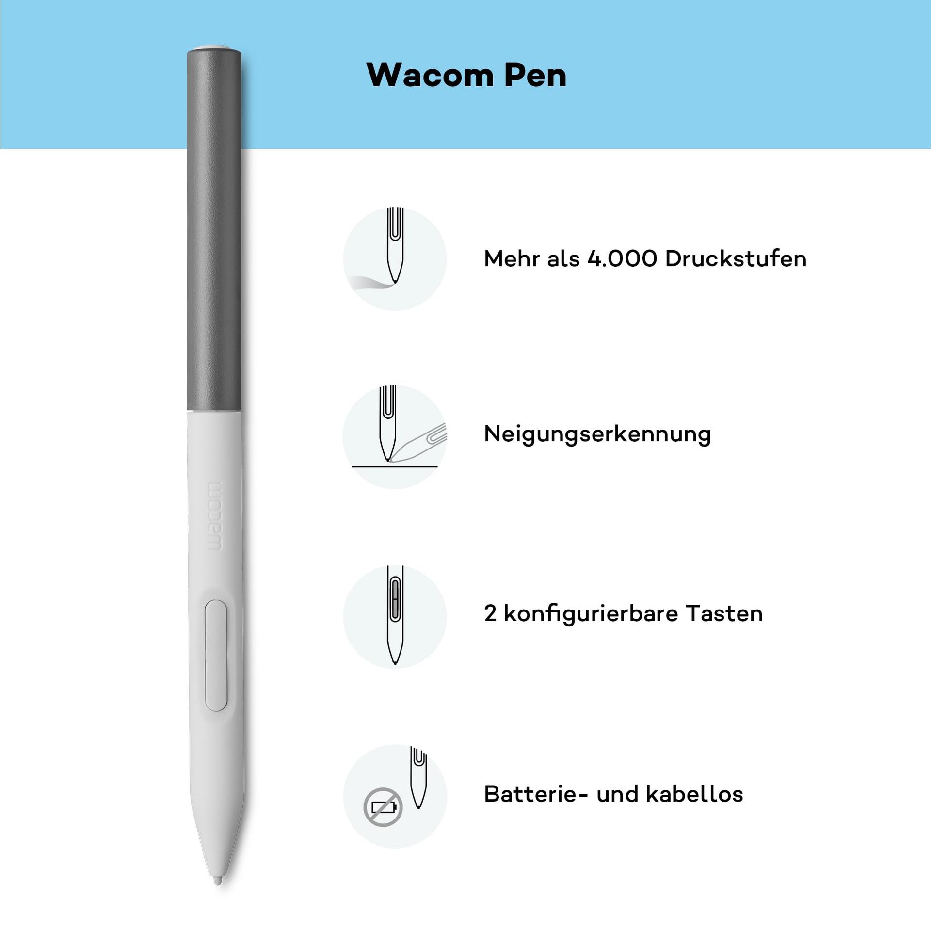 Wacom One M graafikalaud koos patareivaba EMR-pliiatsiga, Bluetooth-ühendus, Windows, Mac, Chromebook ja Android jaoks – ideaalne algajatele ja digitaalseks joonistamiseks – lisavaade