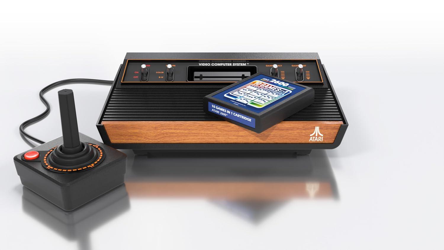 PLAION Atari 2600+ Klassikaline Mängukonsool – Must (Atari) – pakend ja tarvikud