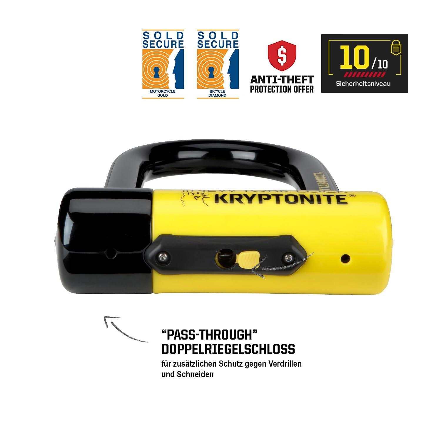 Kryptonite New York FAHGETTABOUDIT Mini U-lukk – Turvalisuse tase 10/10, vargavastane rattalukk kõrge turvalisusega, 3 võtmega – 8,3 cm x 15,3 cm, must – detailne vaade