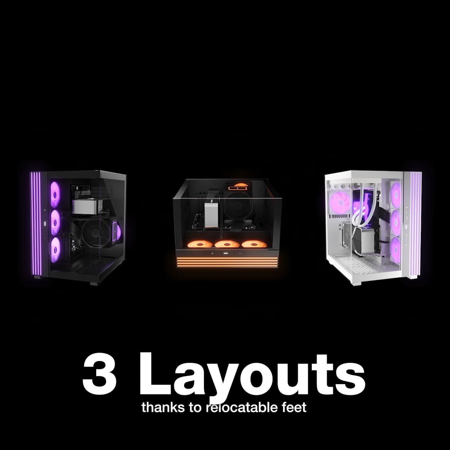 be quiet! Light Base 600 DX Black PC-korpus, panoraamvaade, Show Case, kahe kambriga disain, massiivne ARGB LED-riba, ümberpööratav ja horisontaalselt kasutatav, Backside Connector Design – pilt 7
