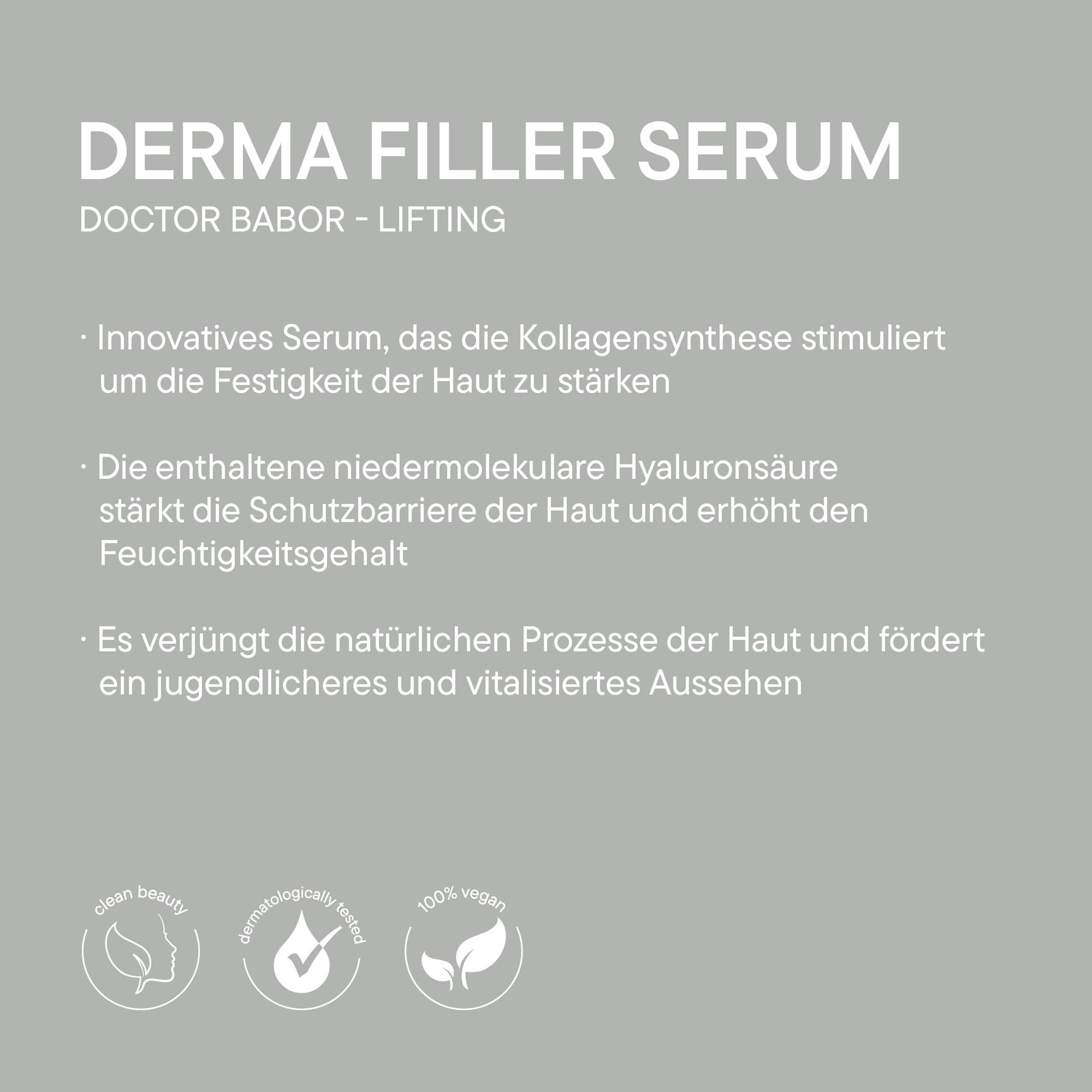 DOCTOR BABOR Derma Filler Seerum | Tõhus näohooldus 7% kollageeni peptiididega nähtavaks kortsude vähendamiseks | Pinguldav ja silendav vananemisvastane seerum | Vegan | 30 ml – kasutusnäide