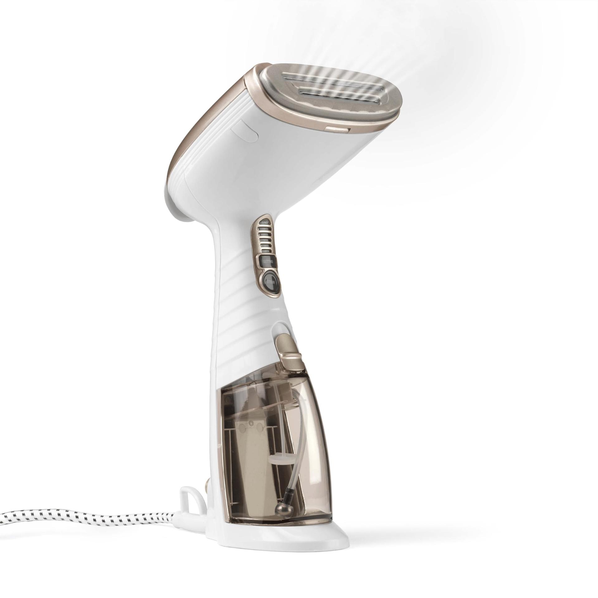 Conair Turbo ExtremeSteam aurusti 5 seadistusega | Auruvoog 25 g/min | Kiire kuumenemine | 3 otsikut erinevatele kangastele + viigiklots | valge/beež