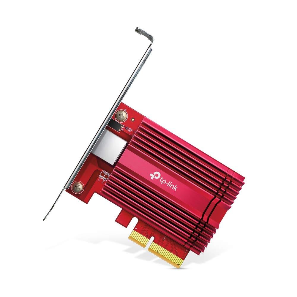 TP-Link Archer TX401 10Gbit/s PCIe-adapter (CAT6A Ethernet-kaabel, jahutusradiaator, ühilduvus Windows 10 / 8.1 / 8/7, Windows Serveritega ja Linuxiga, ruumisäästlik disain) punane