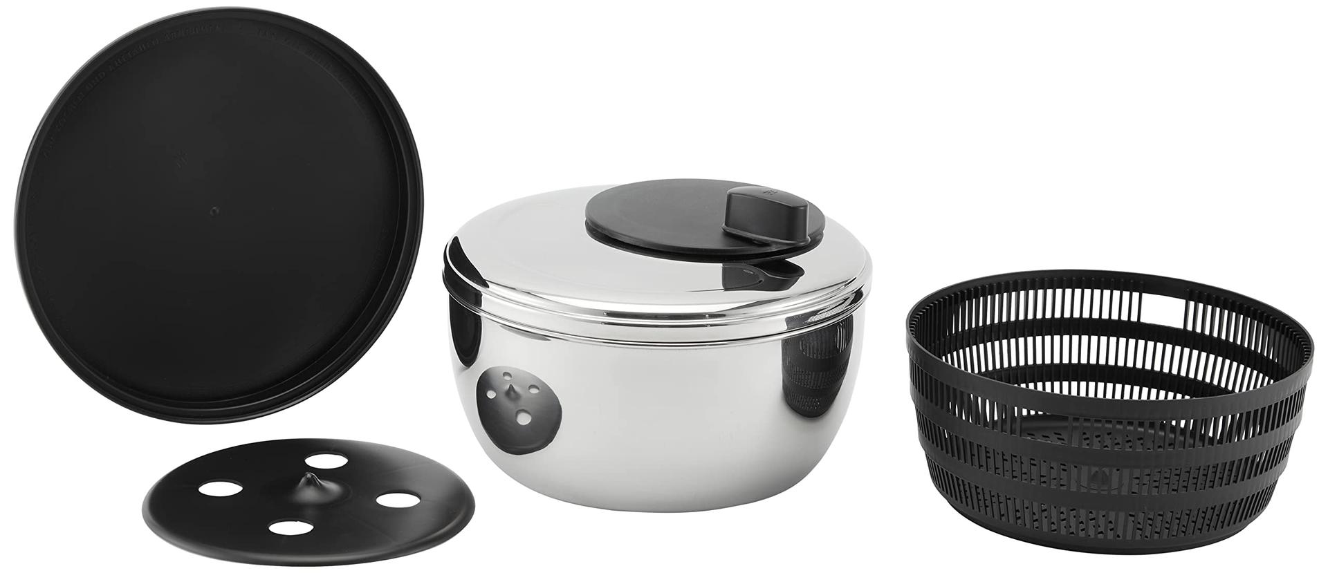 WMF Gourmet salatitsentrifuug 25,4 cm, Cromargan roostevaba teras, plastikust sõel, nõudepesumasinas pestav – lisavaade