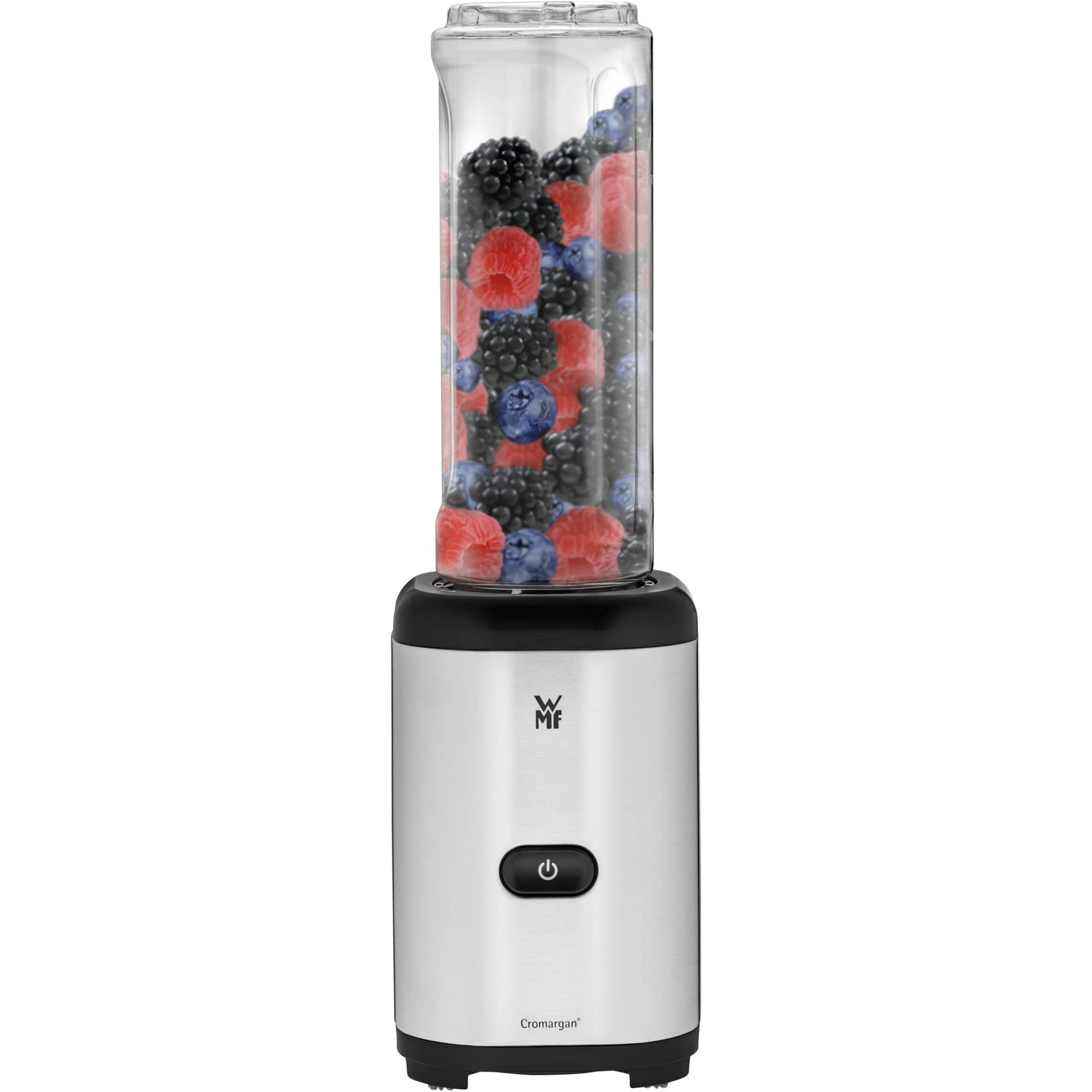 WMF Küchenminis kompaktne blender, mini standmixer, 400 W, väike blender, klaaskann 0,8 l, impulssrežiim, Cromargan matt