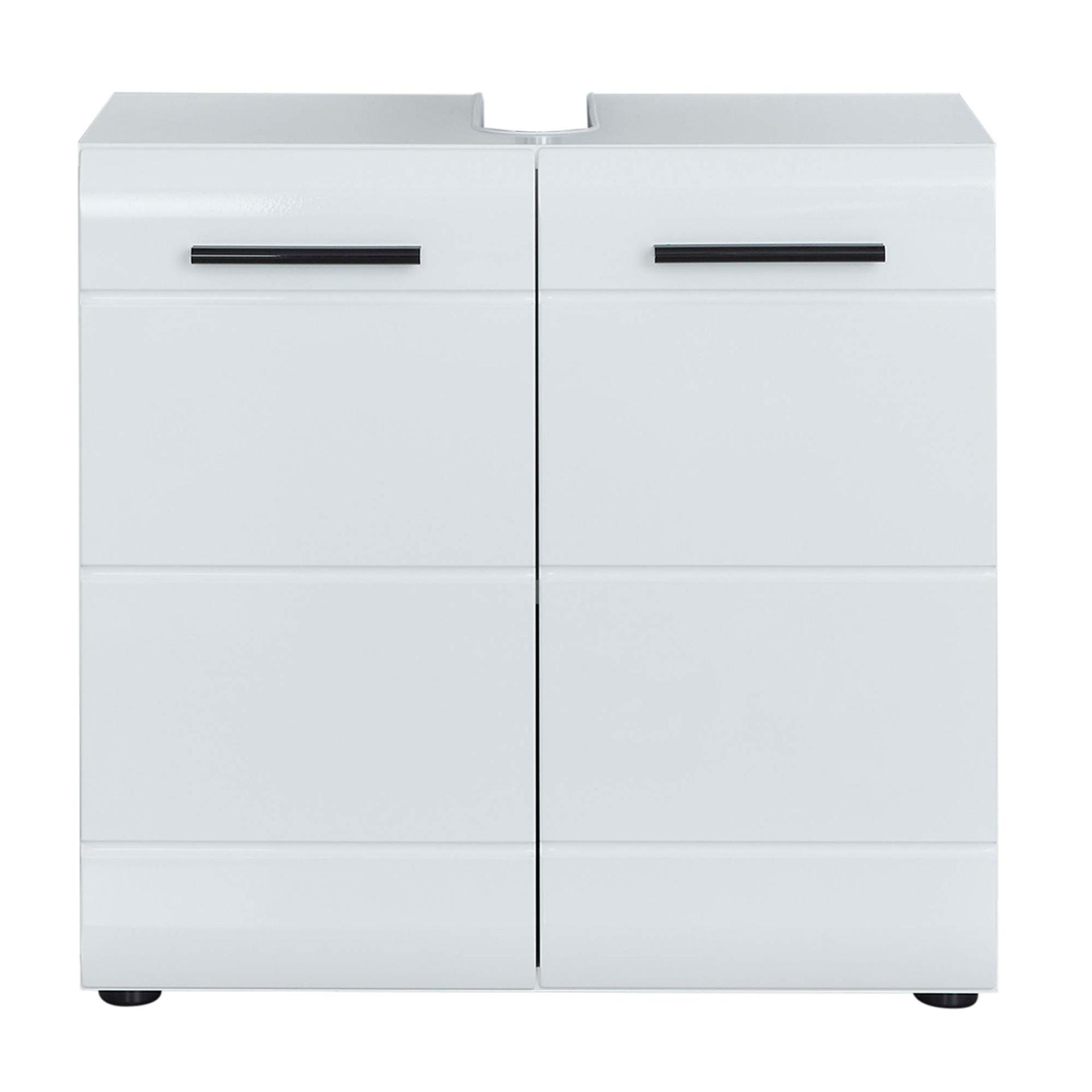 trendteam smart living – Valamualune kapp – Vannituba – Skin – Mõõdud (L x K x S) 60 x 56 x 31 cm – Värvus: Valge kõrgläige – 111630101 – pakend ja tarvikud