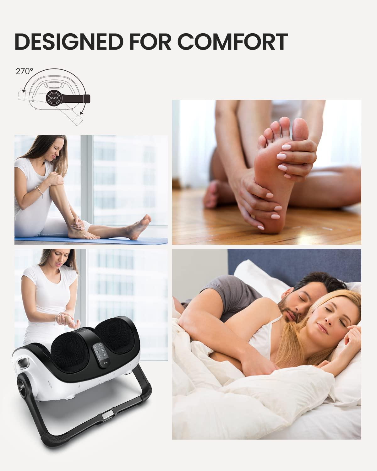 RENPHO shiatsu jalalabamassaažiseade, jalamassaažiseade kaugjuhtimisega, sääremassaažiseade, 19,5 cm lai massaažikamber, 270° reguleeritav käepide, sõtkumine, rullimine, kompressioon, soojendus – pilt 6