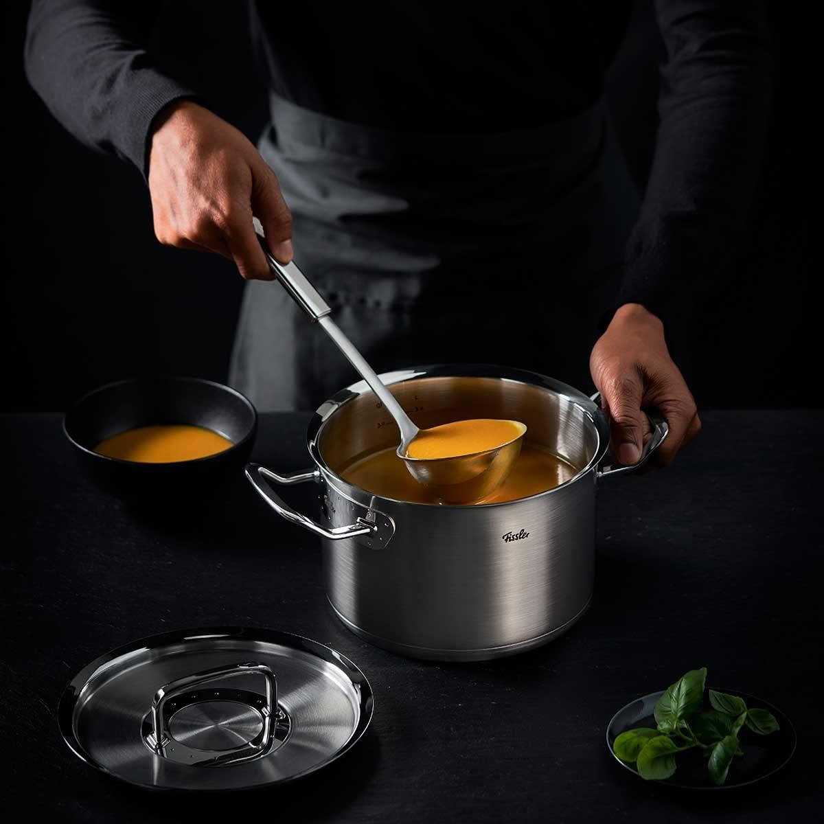 Fissler Original-Profi Collection roostevabast terasest potikomplekt, 5-osaline, metallkaanega + tasuta roostevaba terase hooldus – induktsioonile sobiv, hõbedane – pilt 6