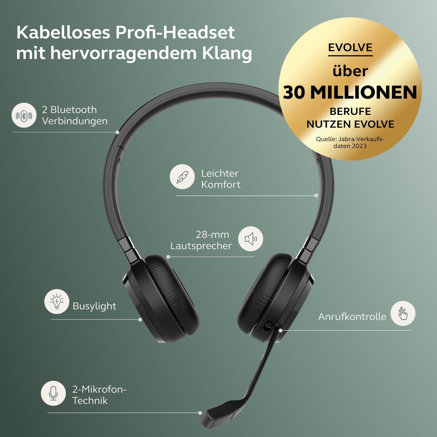 Jabra Evolve 65 TE juhtmevabad stereo kõrvaklapid
