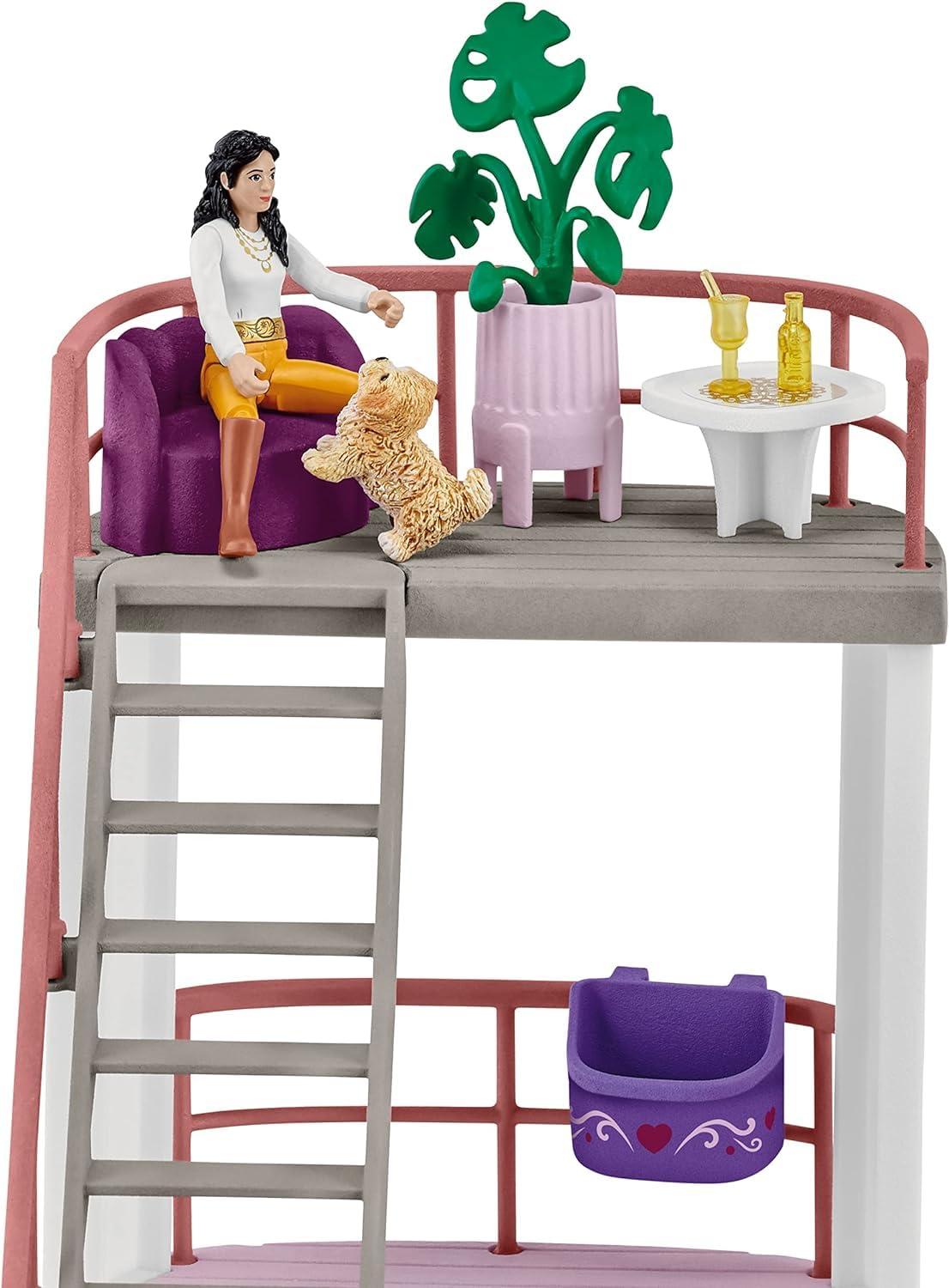 schleich HORSE CLUB 42588 Sofia’s Beauties Hobuste Ilusalong koos Talliga, Harjadega, Tarvikute ja Figuuridega – 99-osaline Mängukomplekt Kammimiseks Mõeldud Lakkadega Hobusega – Hobuste Mänguasi alates 4. eluaastast – pilt 6