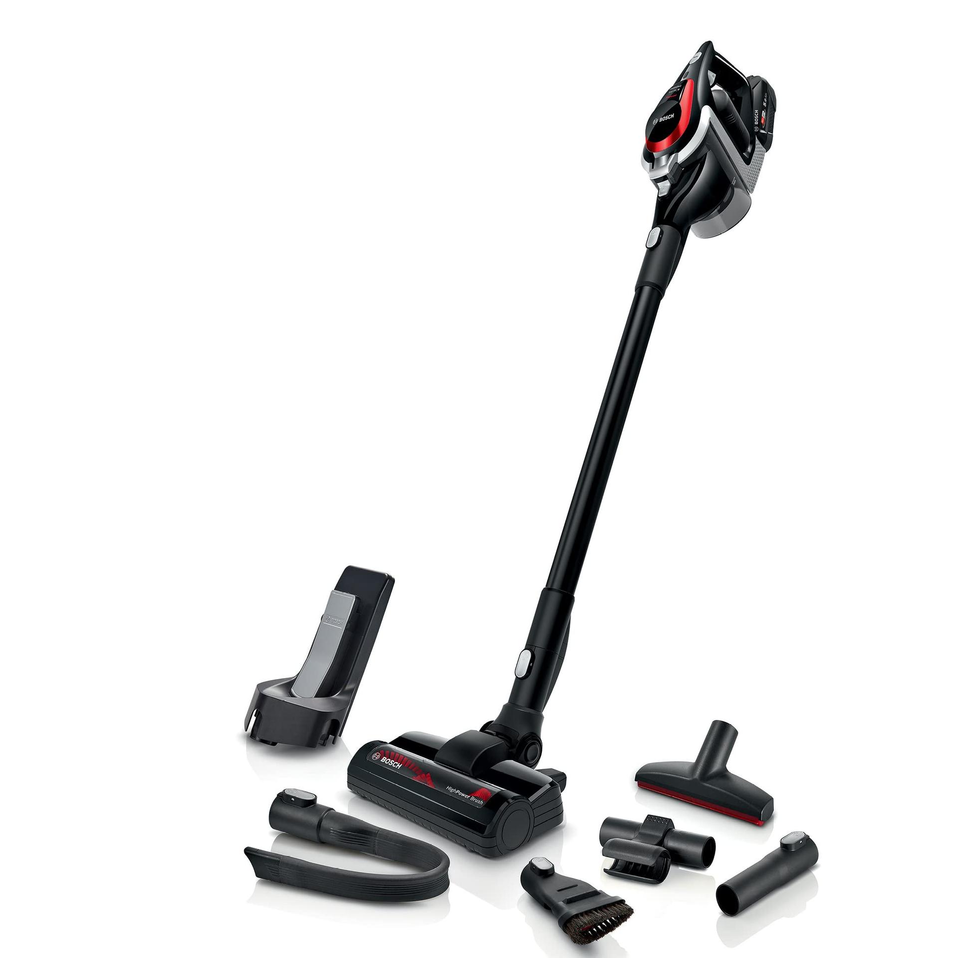 Bosch juhtmevaba akuga tolmuimeja Unlimited ProPower Serie 8 BSS81POW1, kotivaba, hügieenifilter, suur imemisvõimsus, pikk tööaeg, kiire laadimine, piludüüs, must
