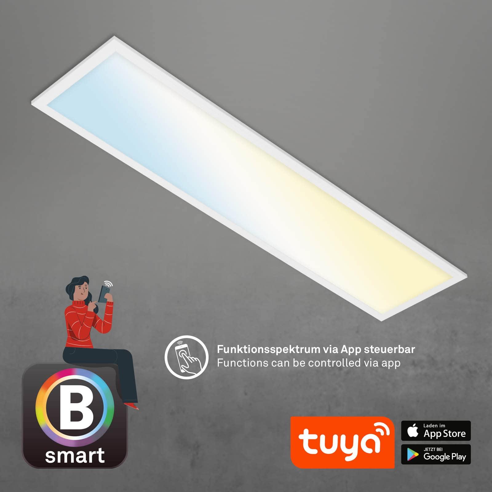 BRILONER – Nutikas LED laelamp, töötab Alexaga, reguleeritav soojast külma valgeni, laevalgusti, elutoa- ja magamistoalamp, LED-paneel, 100x25x6,6 cm, valge – pilt 6