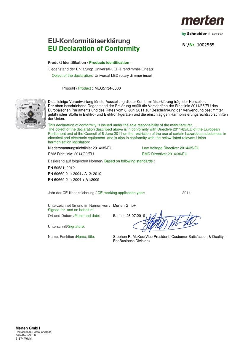 Schneider Electric Merten MEG5134-0000 – Universaalne pöördhämardiga süvistatav lüliti LED-lampidele, hõõglampidele, halogeenlampidele – 4-400 W – faasi lõikepõhine, alumiinium – lisavaade