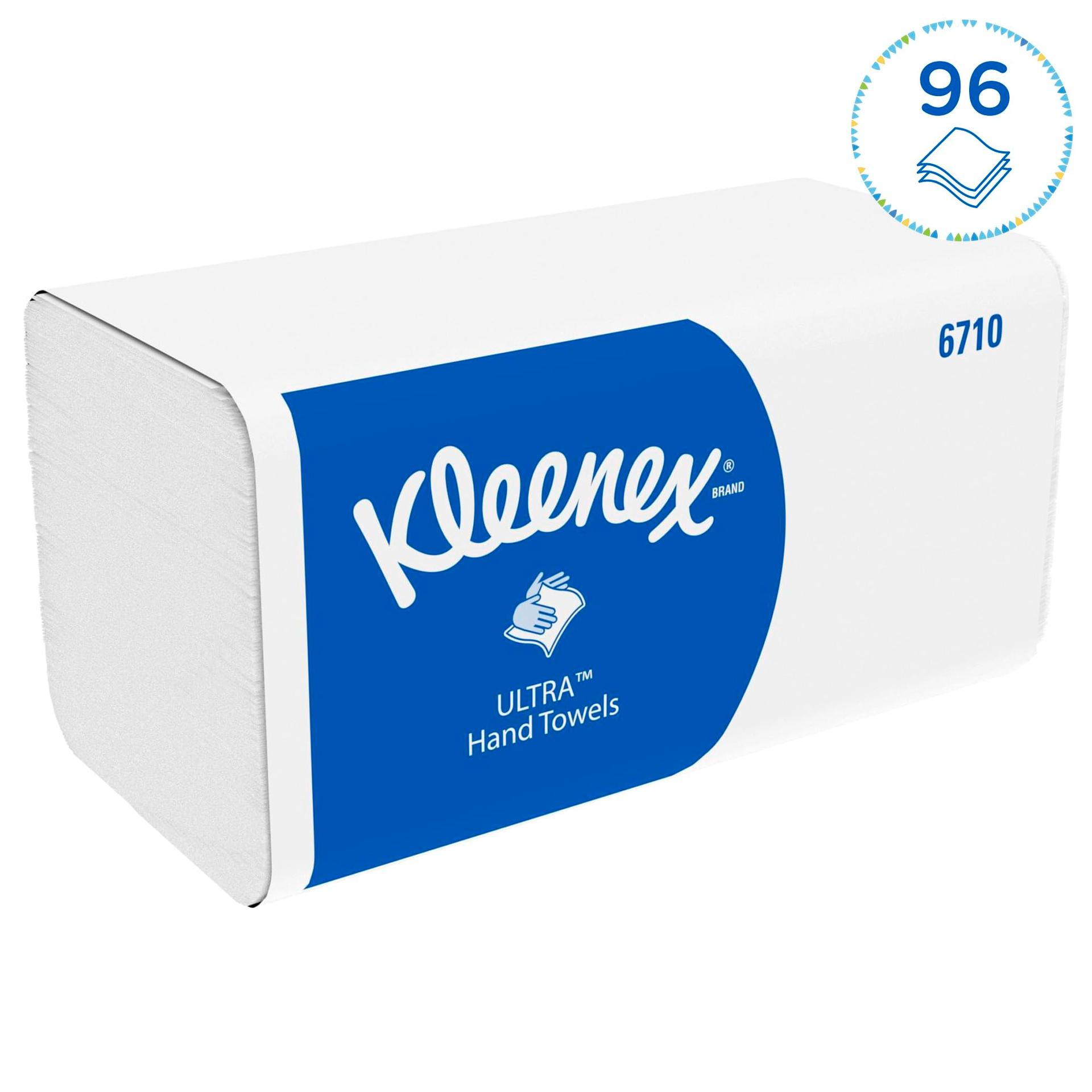 Kleenex Ultra paberist käterätikud Interfold-voldiga 6710 – 3-kihilised paberist kätepaberrätikud V-voldiga – 15 pakki x 96 käterätikut (kokku 1 440), pehmed, mugavad, ülima imavusega ja rebenemiskindlad – pakend ja tarvikud