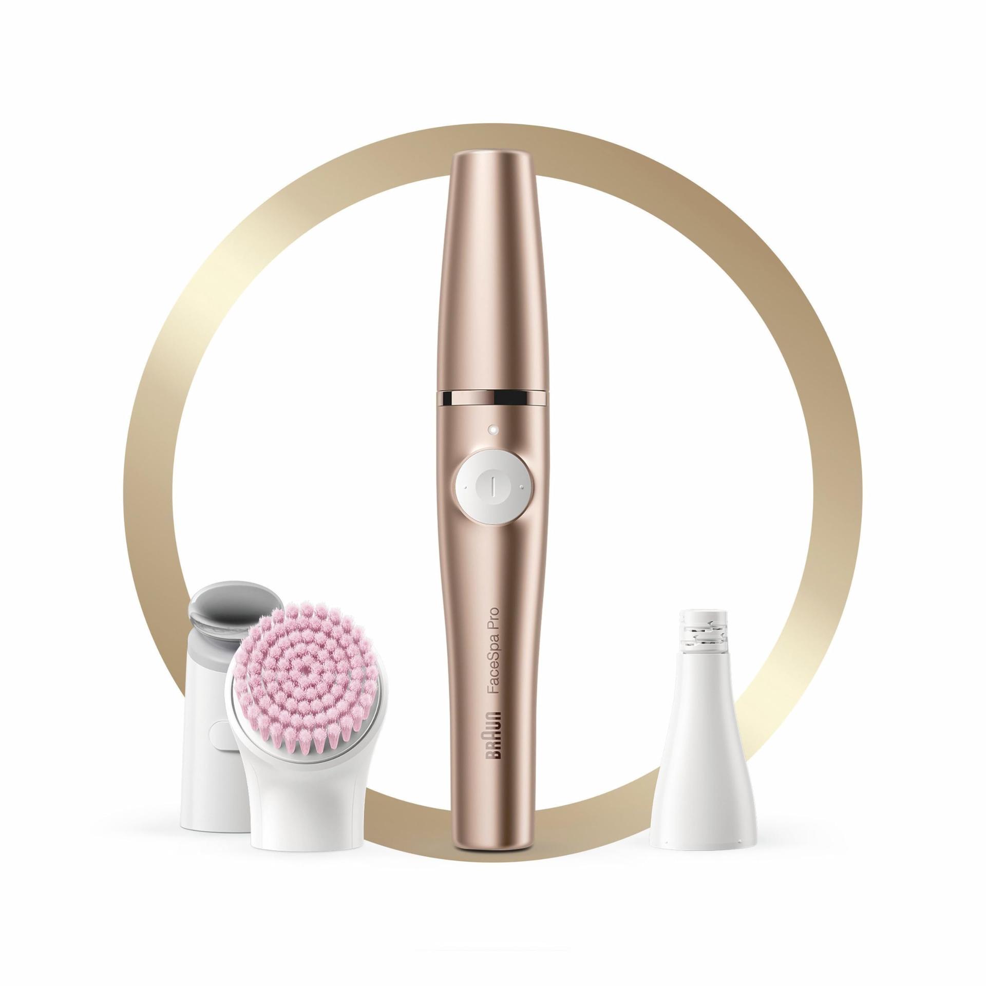 Braun FaceSpa Pro Beauty Set näoepilaator naistele / näokarvade eemaldaja, näopuhastushari, hoiukarp, karvaeemaldus, disainitud Saksamaal, puhastus ja naha pinguldamine, SE921 – detailne vaade