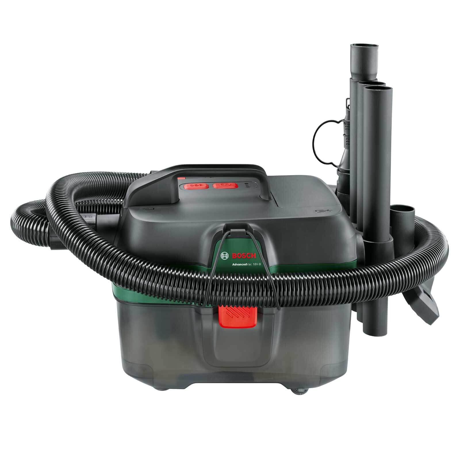 Bosch juhtmeta märg- ja kuivtolmuimeja AdvancedVac 18V-8 (ilma akuta, 18V süsteem, koos tarvikukomplektiga, kartongpakendis) – kasutusnäide