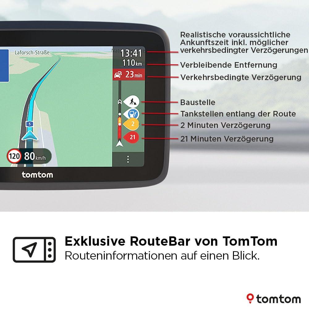 TomTom GO Advanced (6-tolline autonaviraator, liiklusummikute vältimine TomTom Traffic abil, maailmakaartide uuendused, WiFi kaudu värskendused, dünaamiline sõidurajaassistent, integreeritud pööratav kinnitus) – kasutusnäide