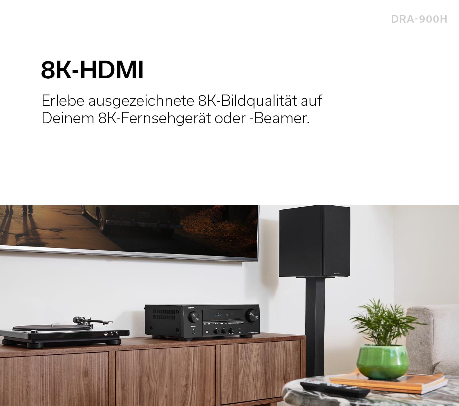 Denon DRA-900H 2.2-kanaliline 145W 8K AV-võimendi HEOS-iga – Hõbedane – kasutusnäide