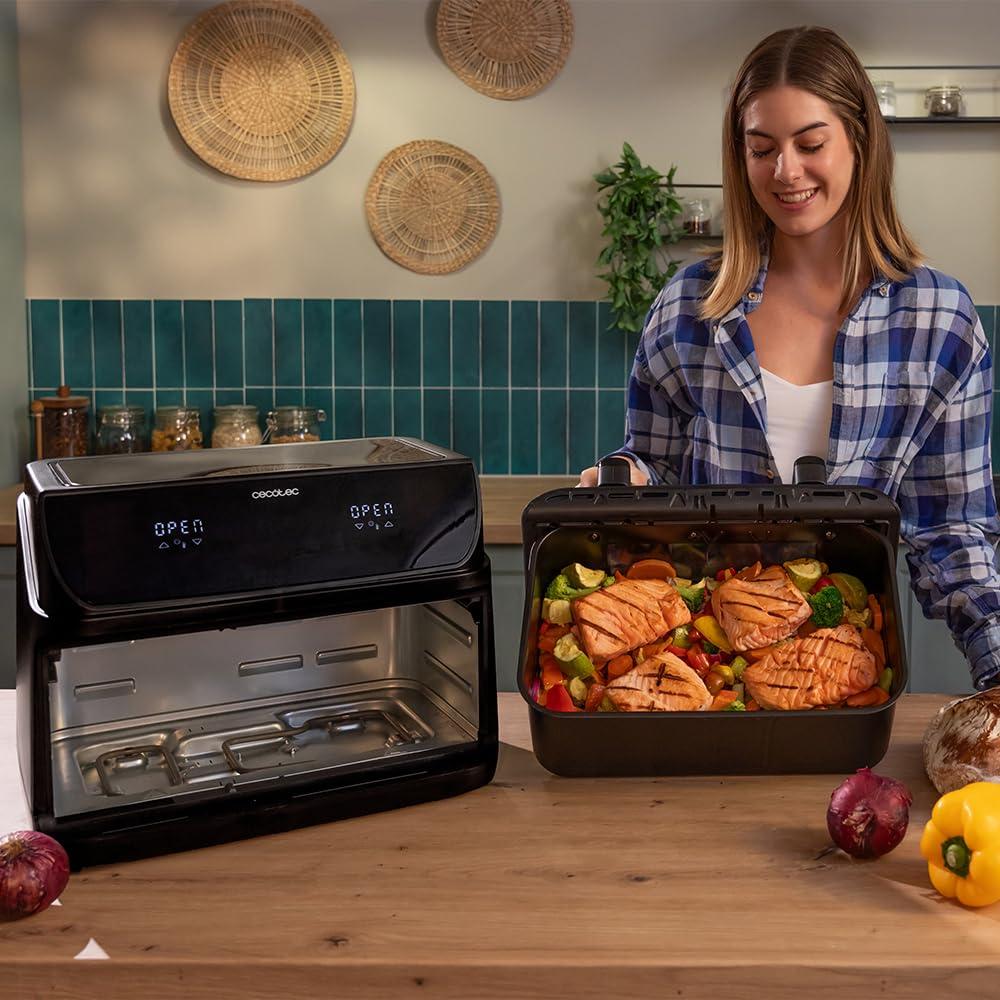 Cecotec kuumaõhufritüür ilma õlita – 10L – Grillplaat – Grill – Kahekordsed kütteelemendid – Air Fryer Cecofry&Grill Duoheat 10000, 2800W, liigutatav vahesein, temperatuuri reguleerimine 40-200°C, 10 menüüd – pilt 8