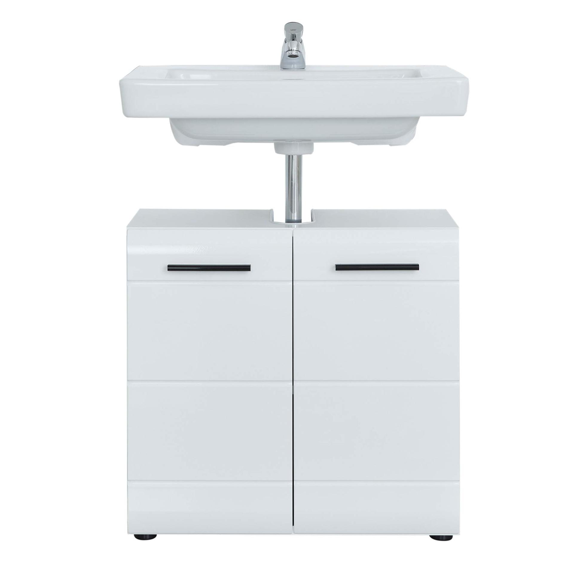 trendteam smart living – Valamualune kapp – Vannituba – Skin – Mõõdud (L x K x S) 60 x 56 x 31 cm – Värvus: Valge kõrgläige – 111630101 – detailne vaade