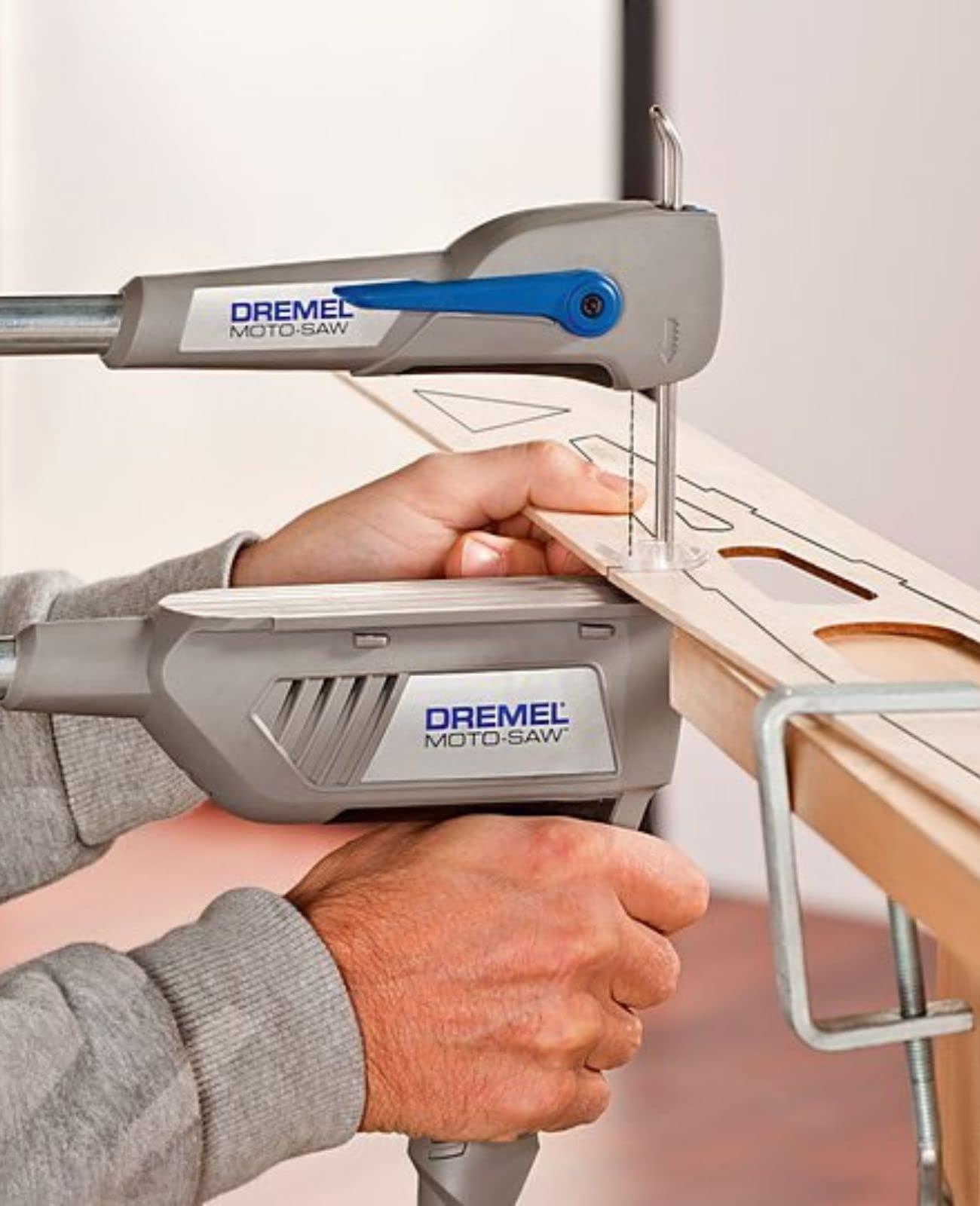 Dremel MS20 Moto-Saw dekupääri sae, kompaktne 2-ühes lauatikksaag (70 W) koos 1 tarvikuga ja 5 saelehega pehmesse puitu, laminaati ja plastikut lõikamiseks – lisavaade