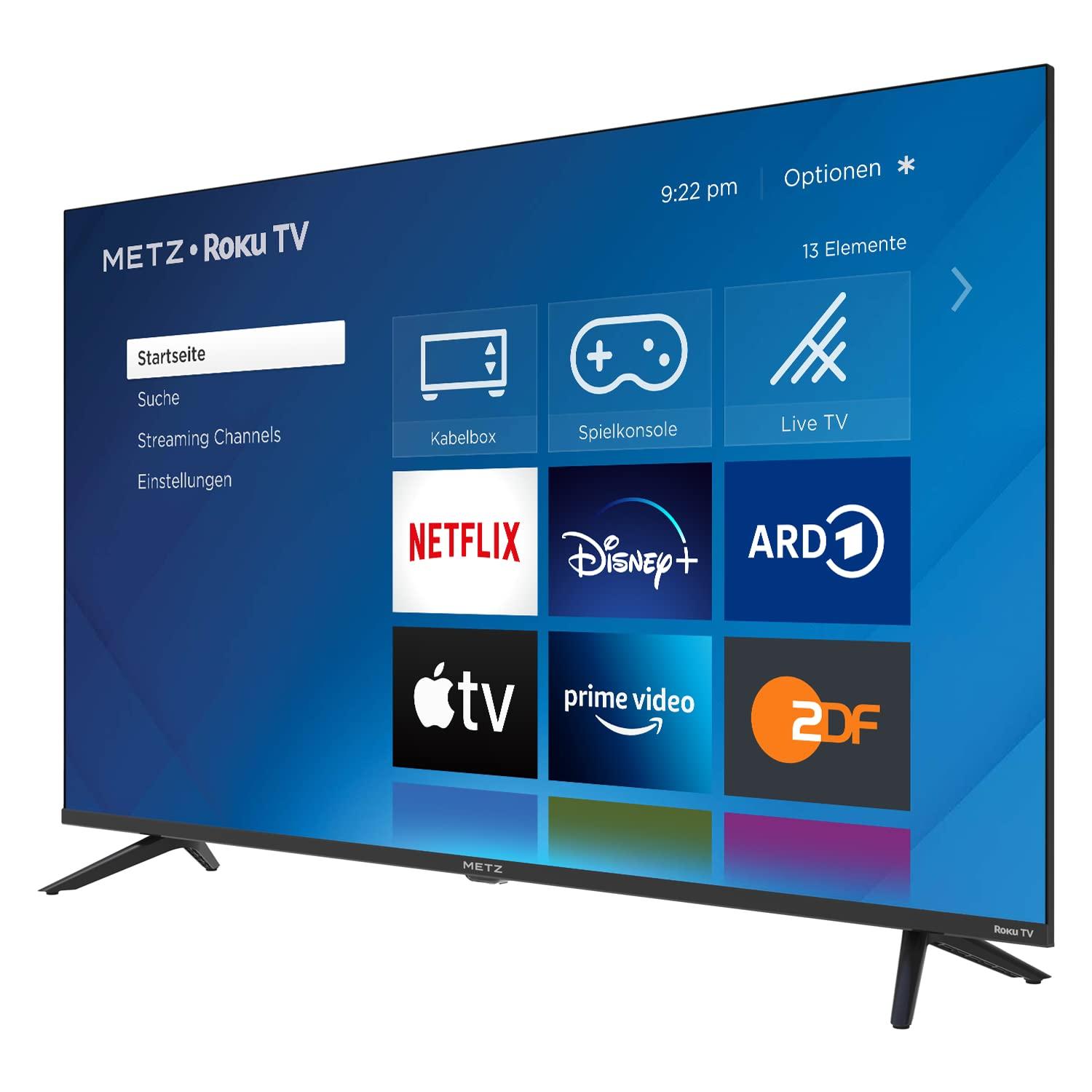 METZ Blue Roku TV, HD Nutiteler, 32 tolli, 80 cm, teler koos kolmiktuuneriga, WiFi, LAN, HDMI, USB, 32MTD3011Z, must – pakend ja tarvikud