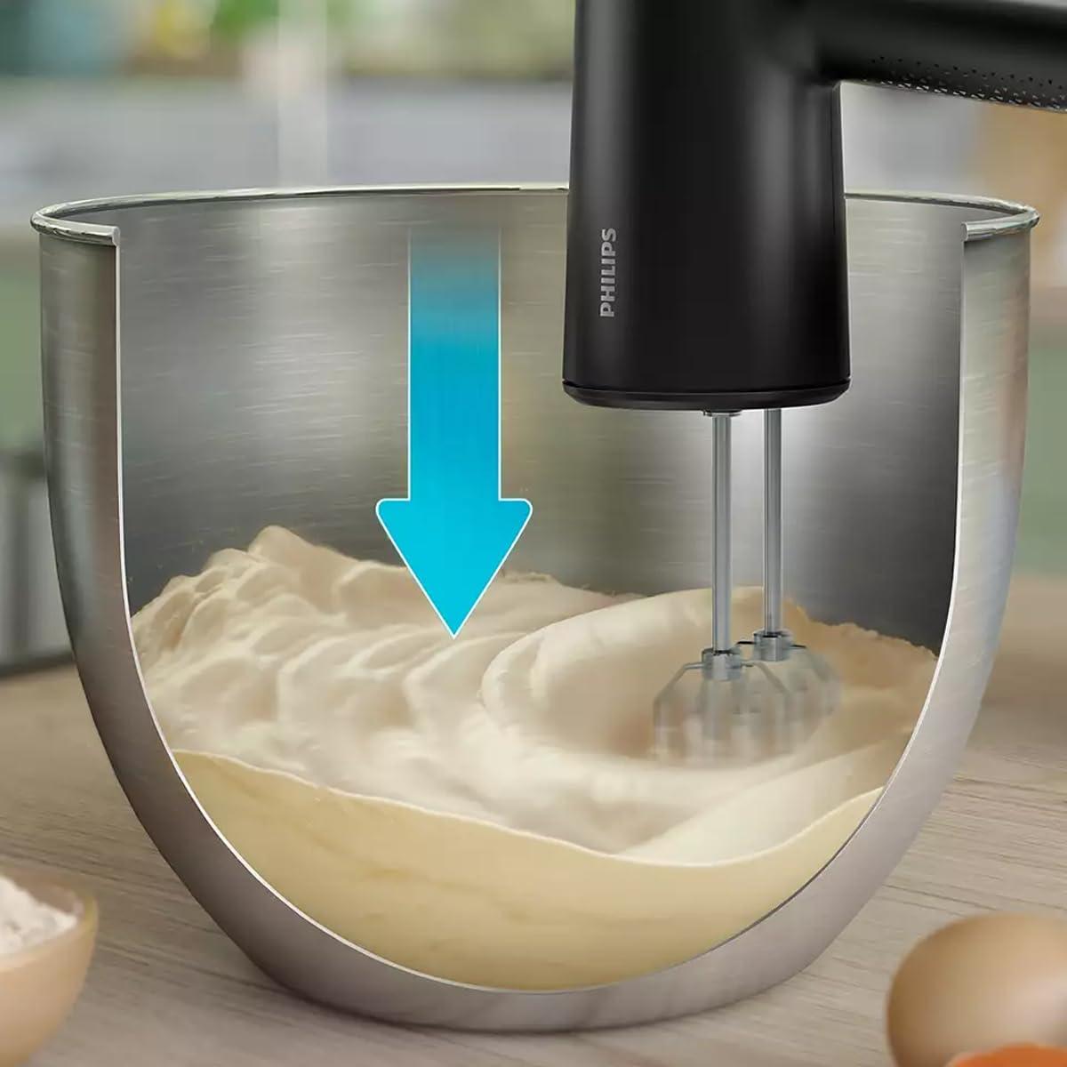 Philips 5000 seeria käsimikser, 3-ühes käsimikser, võimas mootor (500 W), nutikas säilitusnõu, 5 kiirusastet, pritsmekaitse, must (HR3781/20) – detailne vaade
