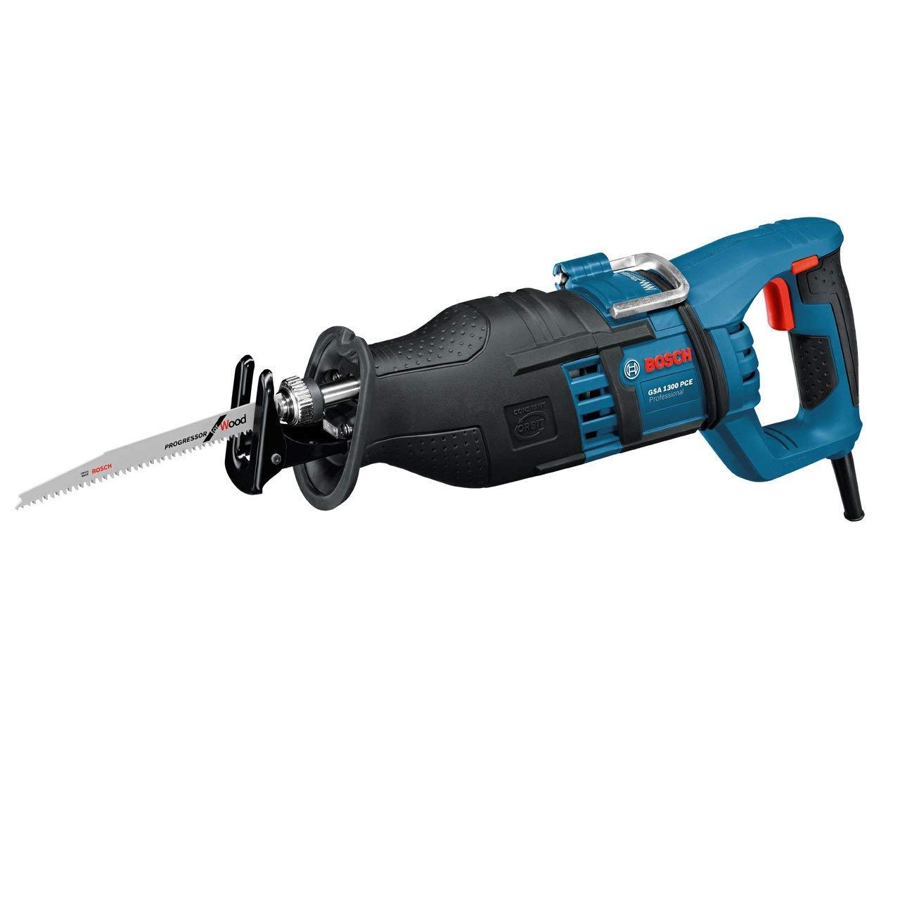 Bosch Professional tiigersaag GSA 1300 PCE (1 300 W, lõikesügavus kuni 230 mm, SDS ja Constant Electronic süsteemiga, 2 saetera (puit/metall), kohvriga)
