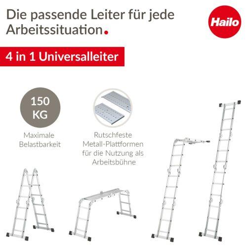 Hailo M60 Alumiinium Universaalredel - Kombiredel 4 x 3 astet