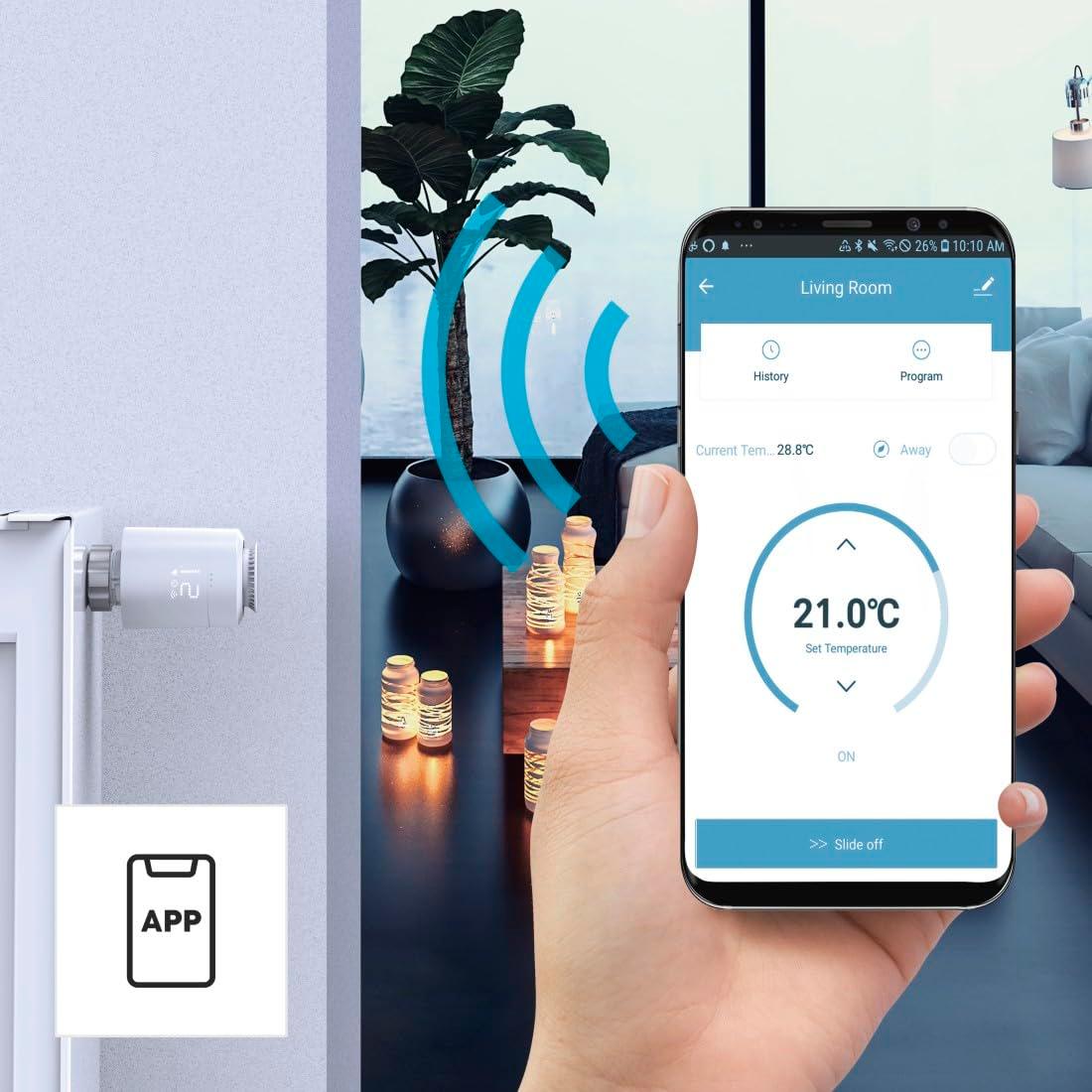 Hama nutikas radiaatoritermostaat, stardikomplekt 2 tk koos jaoturiga (WiFi küttesüsteemi juhtimine, nutikas kodu kütte regulaator, sobib kõigile ventiilidele, programmeeritav termostaat, kütte juhtimine mobiiliäpiga ja energiasääst) – kasutusnäide