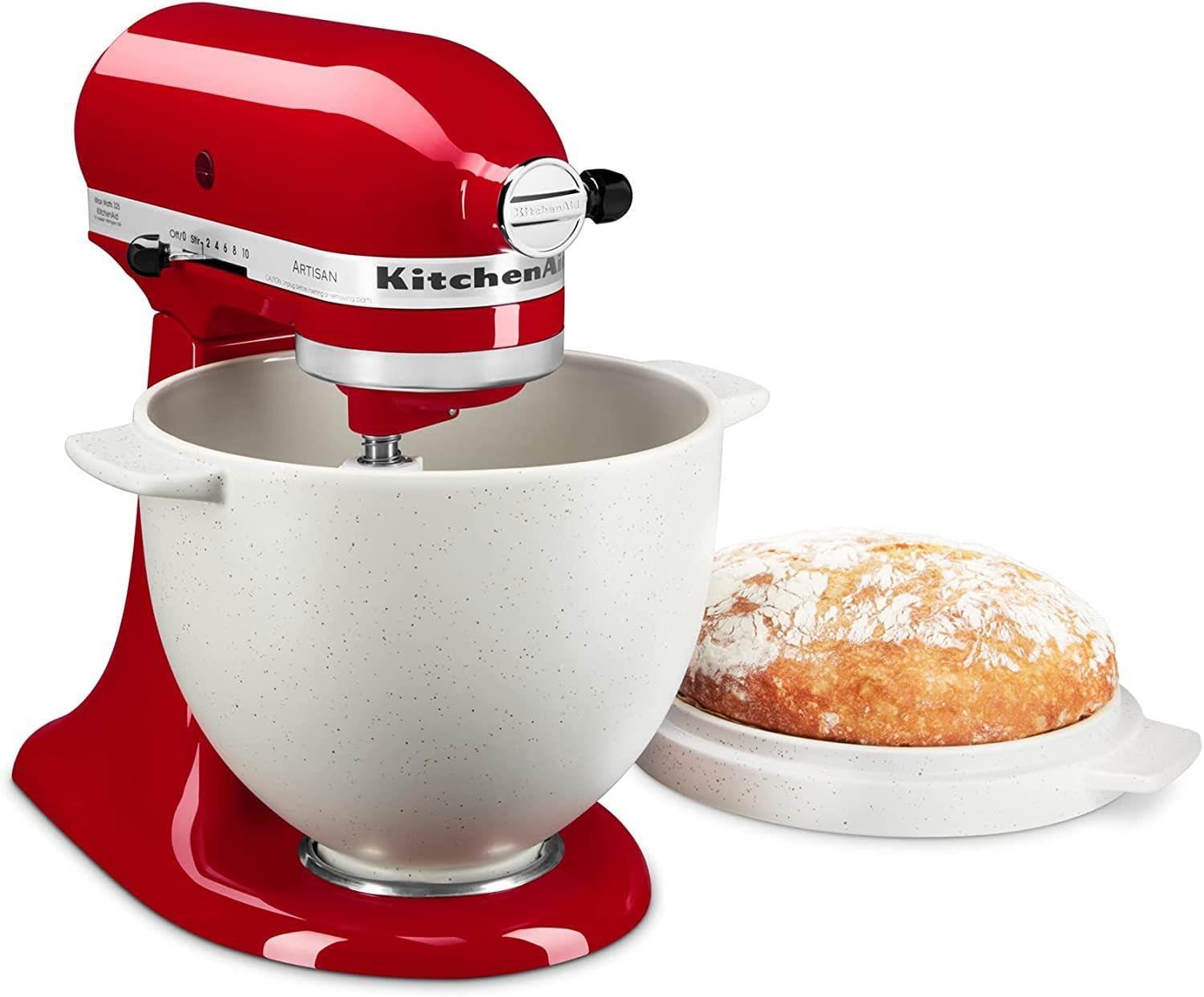 KitchenAid lisatarvik – leivaküpsetuskauss kaanega – 5KSM2CB5BGS – keraamiline taignakauss KitchenAid köögikombainile – detailne vaade