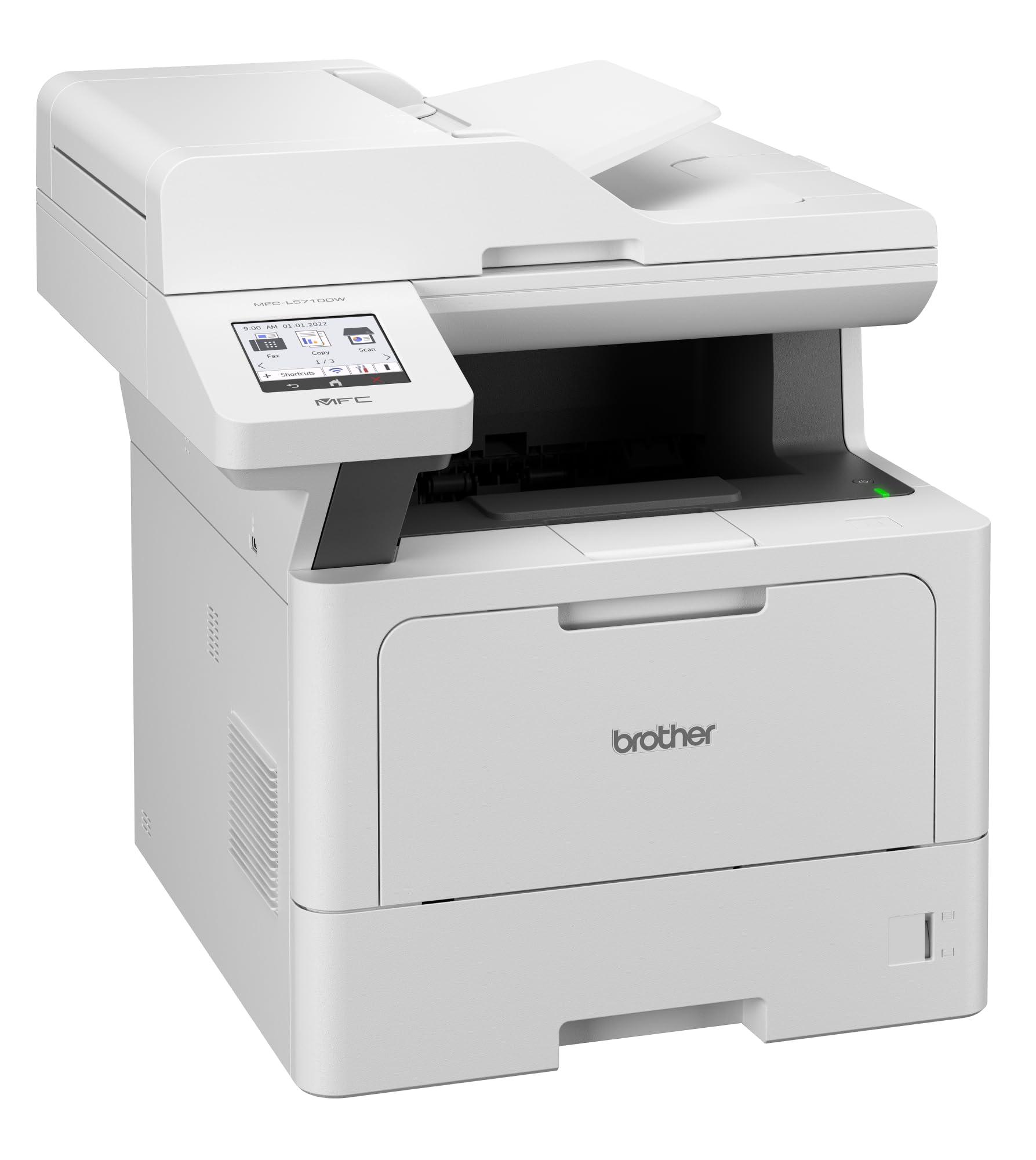 Brother MFC-L5710DW 4-ühes multifunktsionaalne printer must-valge (A4, 48 lk/min, 1200×1200 DPI, LAN, WLAN, Duplex-ADF, 250-leheline paberikassett) valge/hall – lisavaade