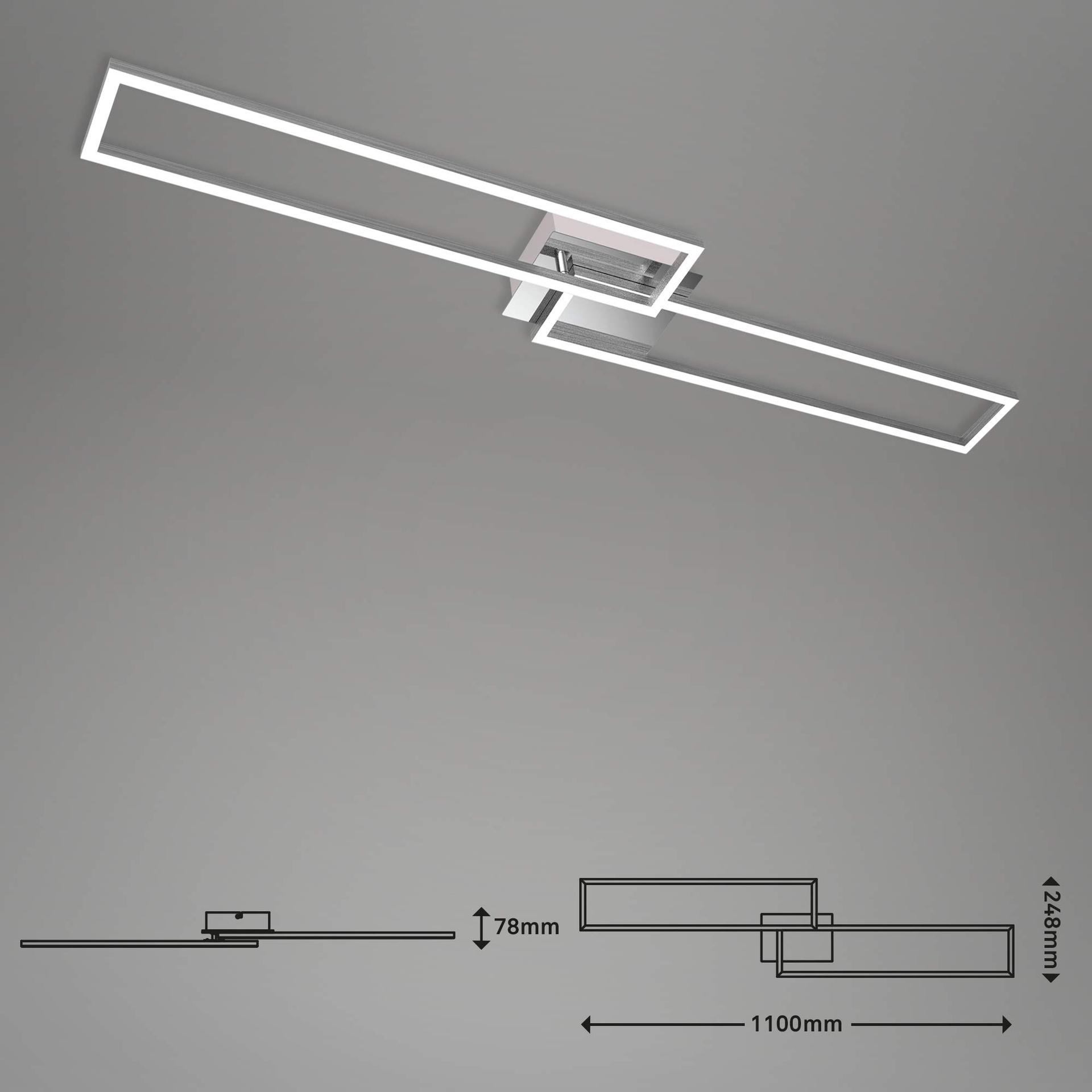 BRILONER – LED laelamp kaugjuhtimispuldiga, dimmerdatav, reguleeritav soojast valgest neutraalse valgeni, LED lamp, laevalgusti, elutoalamp, magamistoalamp, köögilamp, 110×24,8×7,8 cm, kroom-alumiinium – pilt 7