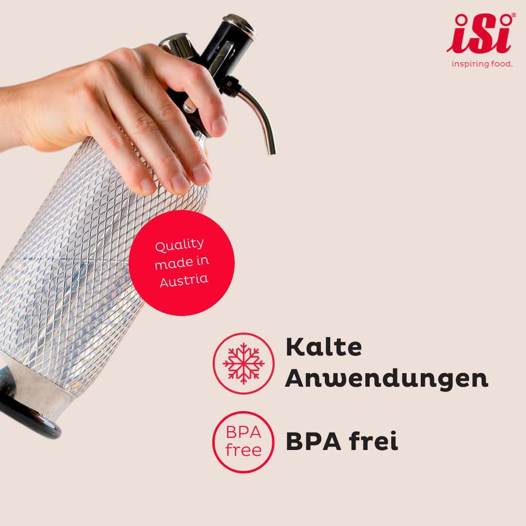 iSi 1060 Sodamaker Classic, 1,0 L, mullivee valmistaja, PEN-pudeliga roostevõrgus, süsihappegaasiga mullivee valmistamiseks, vintage-stiilis baaritarvik, roostevaba teras – lisavaade
