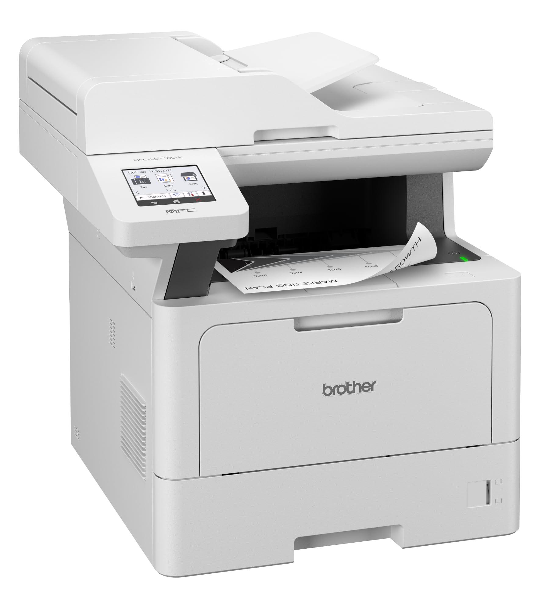 Brother MFC-L5710DW 4-ühes multifunktsionaalne printer must-valge (A4, 48 lk/min, 1200×1200 DPI, LAN, WLAN, Duplex-ADF, 250-leheline paberikassett) valge/hall – kasutusnäide