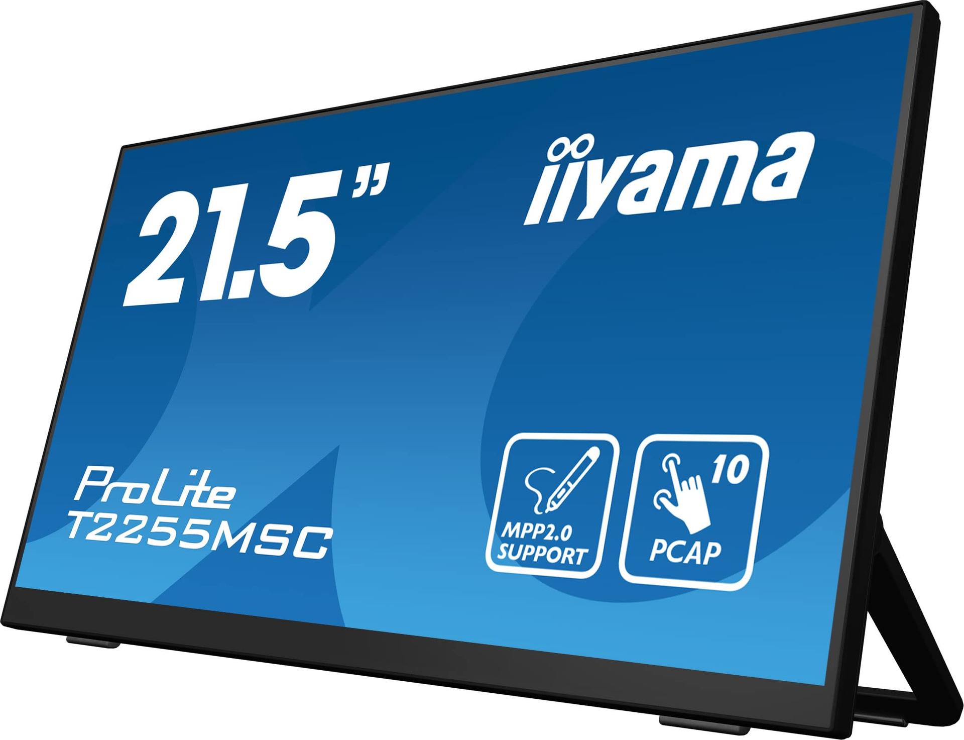 iiyama Prolite T2255MSC-B1 21,5″ IPS LED Monitor Full-HD 10-Punkt Multitouch kapatsitiivne HDMI DP USB3.0 MPP2.0 must – pakend ja tarvikud