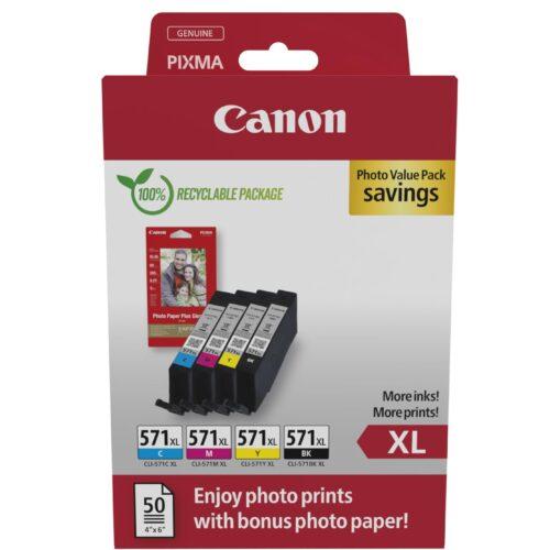 Canon CLI-571 XL C M Y BK sooduskomplekt – 4 XL tindikassetti (Must XL