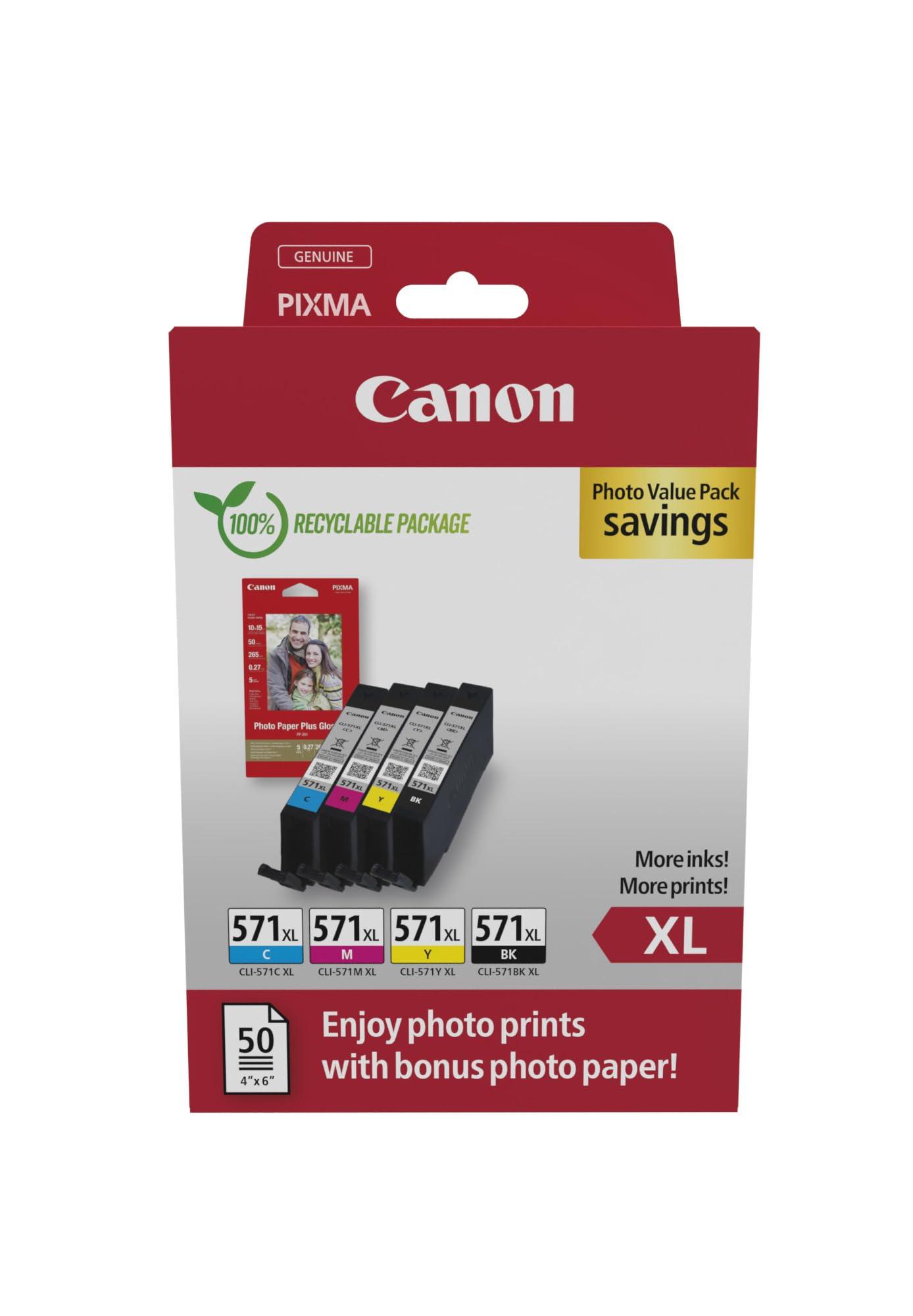 Canon CLI-571 XL C M Y BK sooduskomplekt – 4 XL tindikassetti (Must XL
