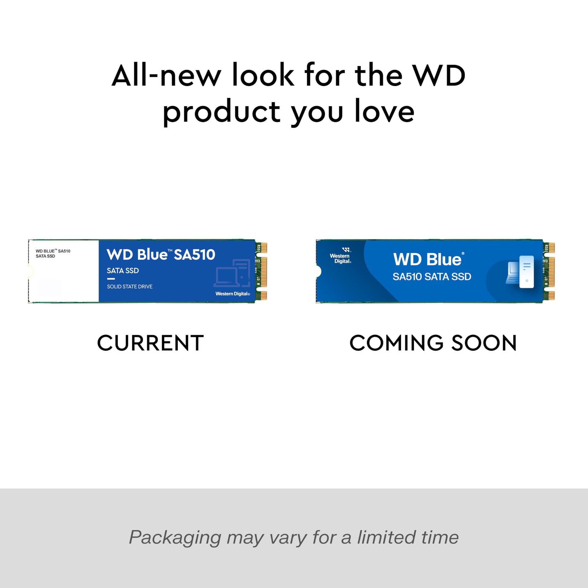 WD Blue SA510 SATA SSD 2 TB M.2 2280 (Lugemiskiirus kuni 560 MB/s, kirjutamiskiirus kuni 520 MB/s, arvuti/laptopi uuendus, kolmekuuline Dropbox Professional prooviperiood, Western Digital SSD Dashboard) – lisavaade