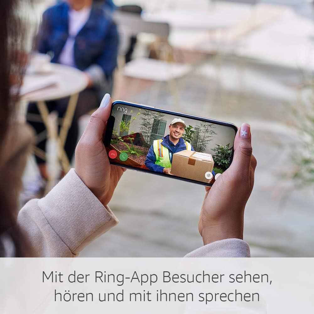 Ring Video-Uksesilm (Door View Cam) | Videouksekell asendab uksepiiluja | Uksekell kaameraga, HD-video, kahepoolne suhtlus | Sobiv uksepaksusele 34mm – 55mm | Video-uksekell – pakend ja tarvikud