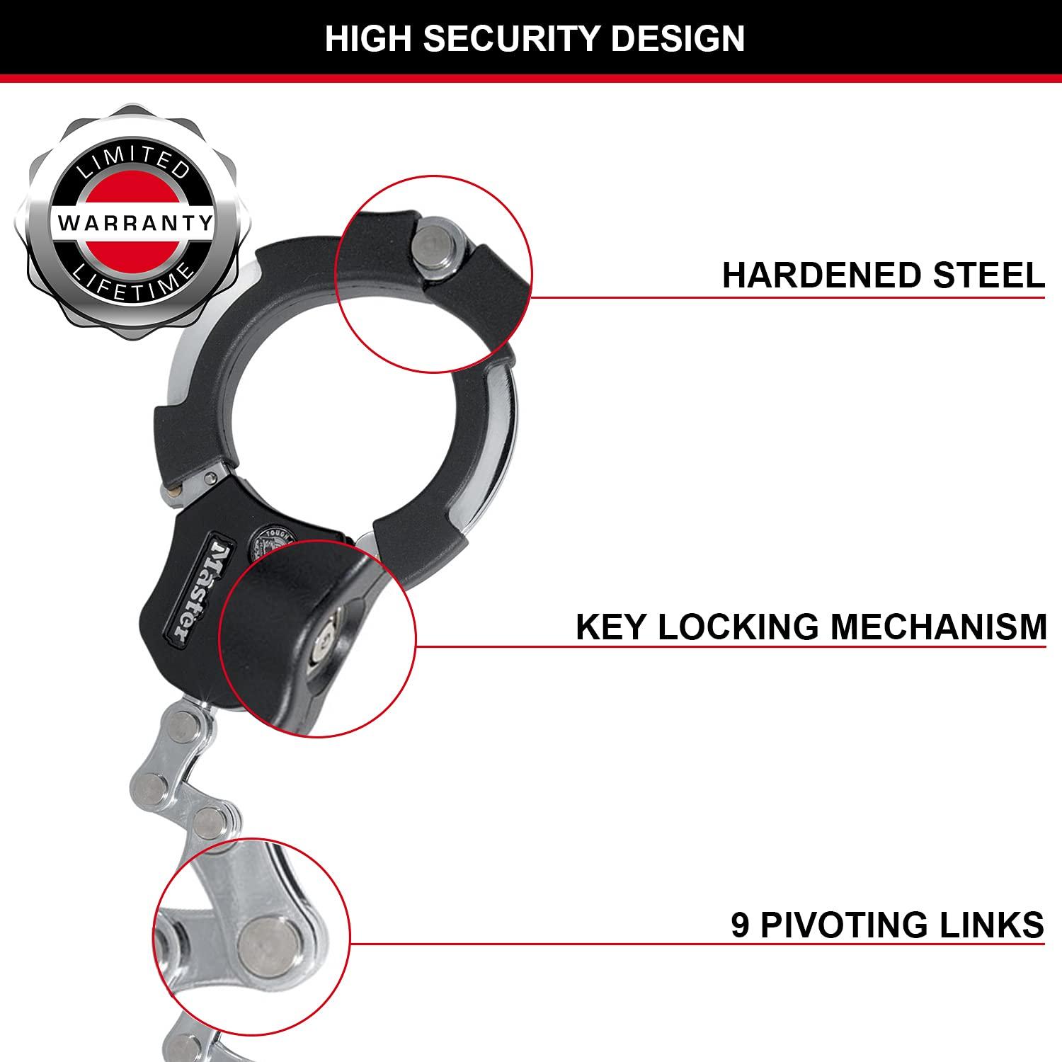 Master Lock sertifitseeritud ja patenteeritud E-tõukeratta lukk, käeraualukk, jalgrattalukk, 55 cm, ideaalne tõukeratastele, jalgratastele, lapsevankritele – lisavaade