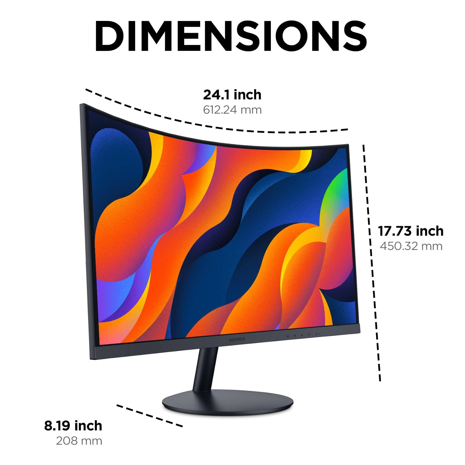 KOORUI Kumer Monitor – 27-tolline FHD Kumer Arvutimonitor, 1800R Kumerus, VA-paneel, 75Hz, VGA, Gaming Monitor, Silmasõbralik, Kallutamise Reguleerimine, HDMI, Must 27N5C – kasutusnäide