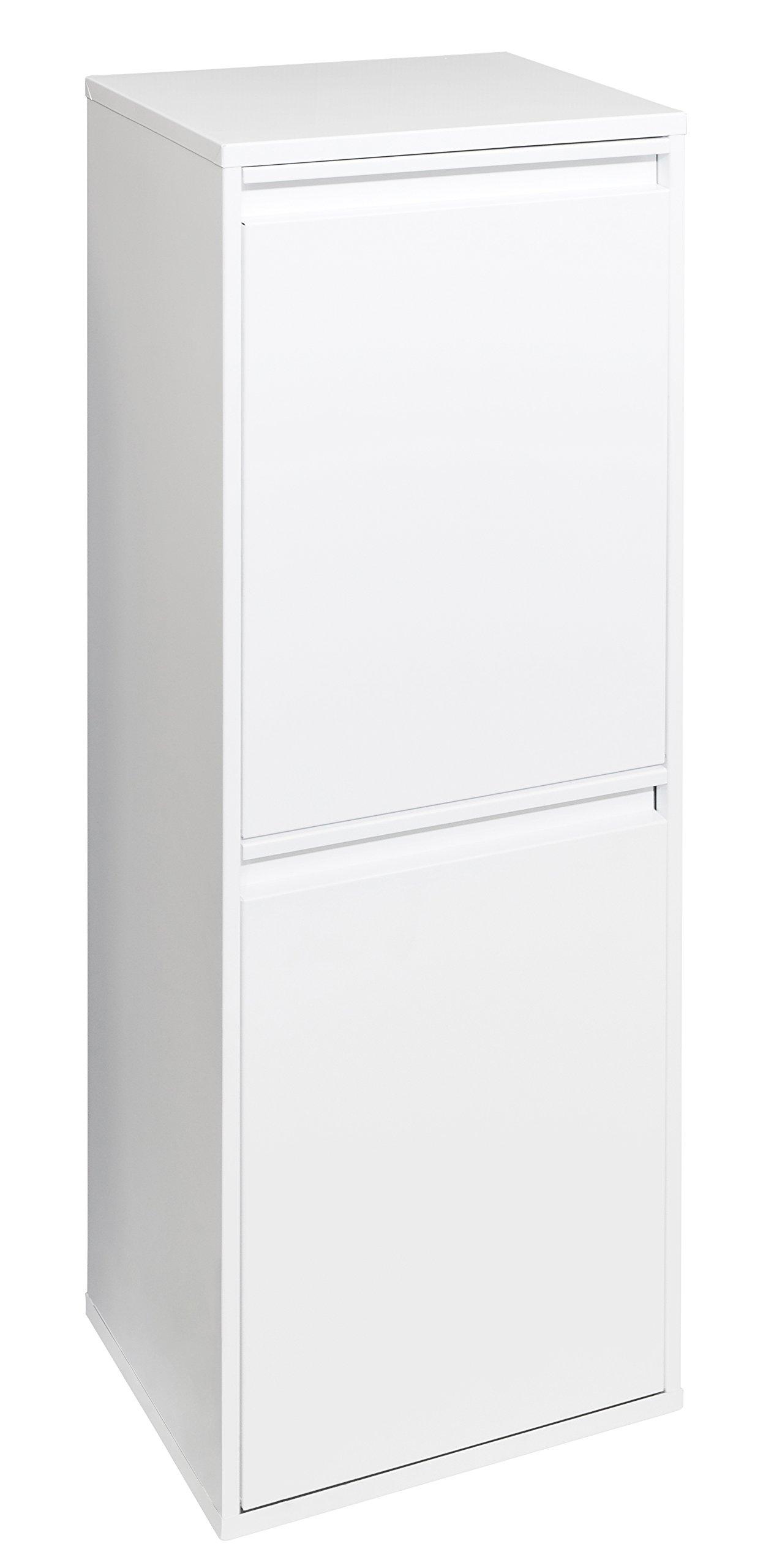 ARREGUI Basic CR201-B terasest prügisorteerimissüsteem | 2-osaline prügikast kööki | 2-sahtline jäätmekonteiner | 2x17L (34L) | Eemaldatavad sisekonteinerid sangadega | Prügisorteerimiskapp | valge – lisavaade