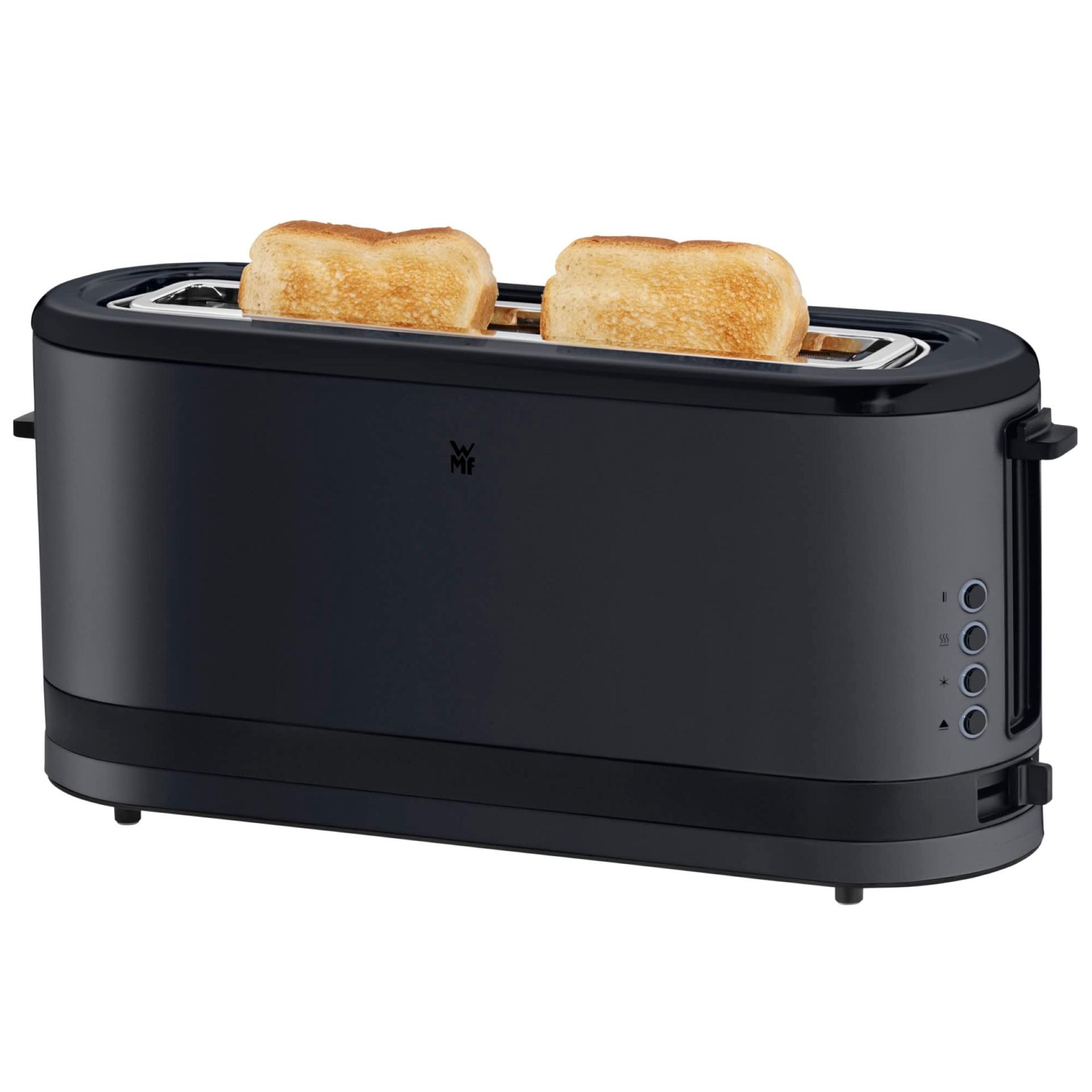 WMF Küchenminis kitsas 2-viiluline röster koos kuklisoojendajaga, XXL, bagelifunktsioon, 7 pruunistusastet, 900W, roostevaba teras, must – pilt 8