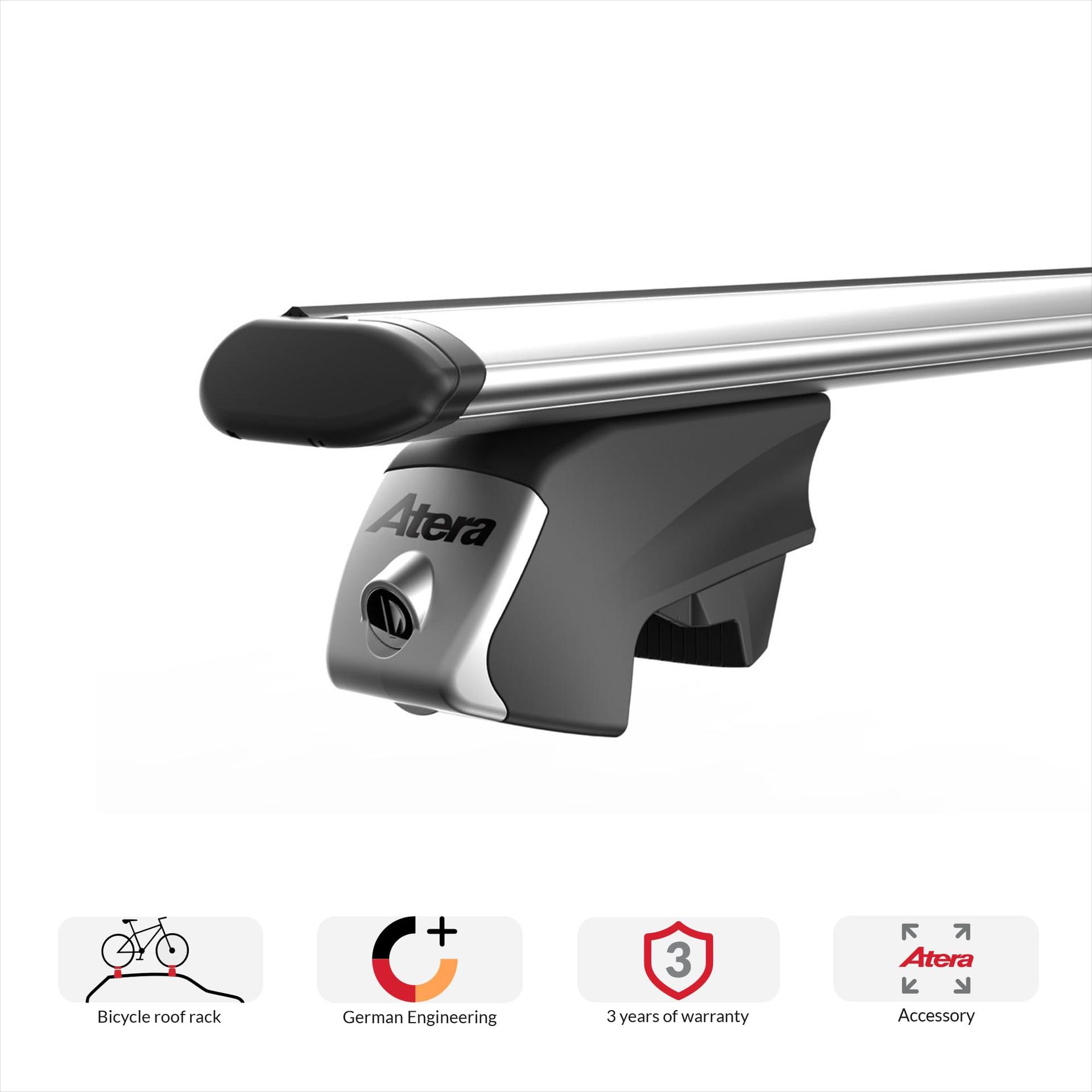 Atera 048522 auto katuseraam Signo RTD – Aero profiil hõbedane – autodele integreeritud katuseraamiga – teras 122 cm – detailne vaade