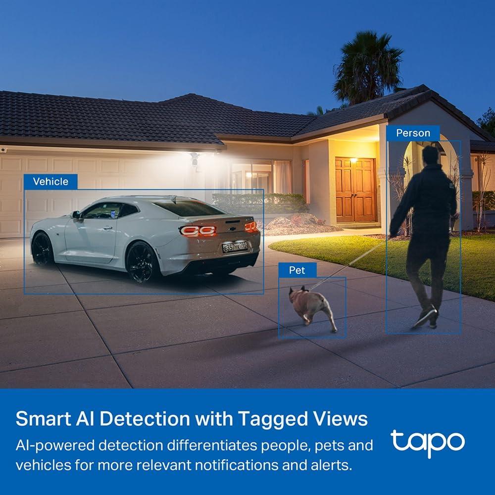 Tapo C720 projektoriga turvakaamera kaabliga | Välikasutuseks mõeldud 2K jälgimiskaamera, WiFi 2.4GHz, microSD-kaardipesa, Google Home ja Alexa tugi | Juhtmega valvekaamera 2800lm LED-valgustusega – lisavaade
